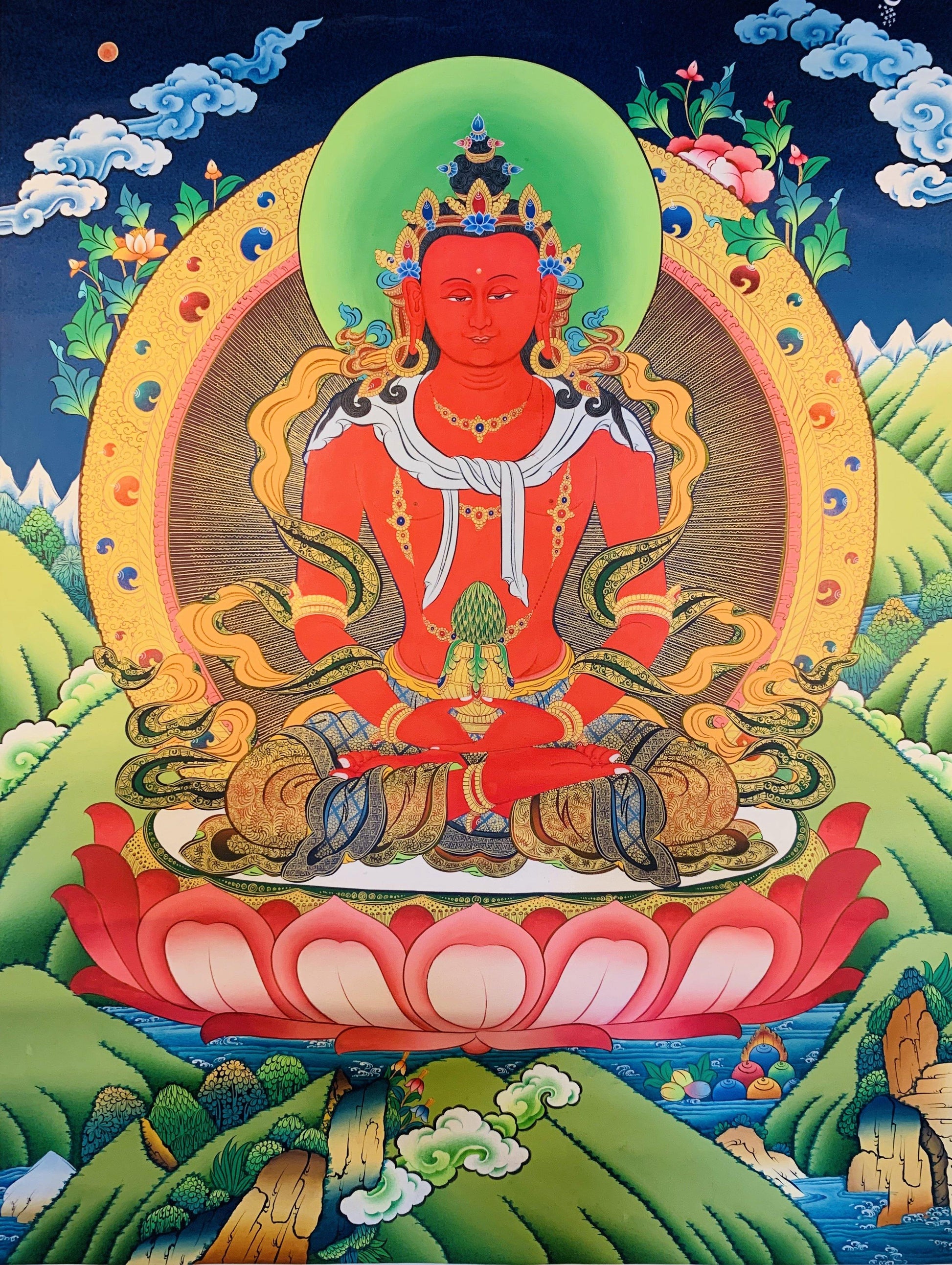 Amitayus Buddha Thangka Painting 60*45 - The Thangka