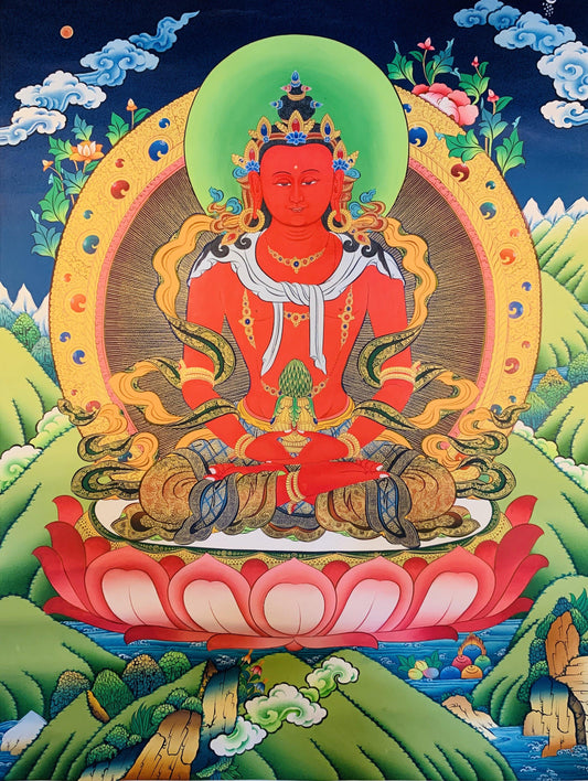 Amitayus Buddha Thangka Painting 60*45 - The Thangka