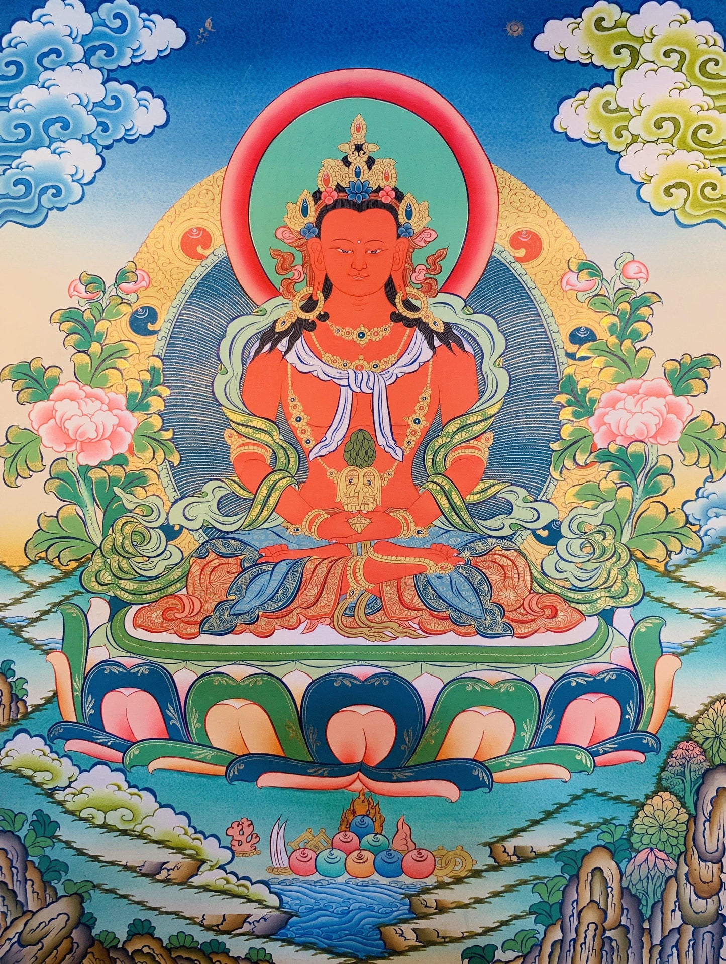Amitayus Buddha Thangka Painting 60*45 - The Thangka