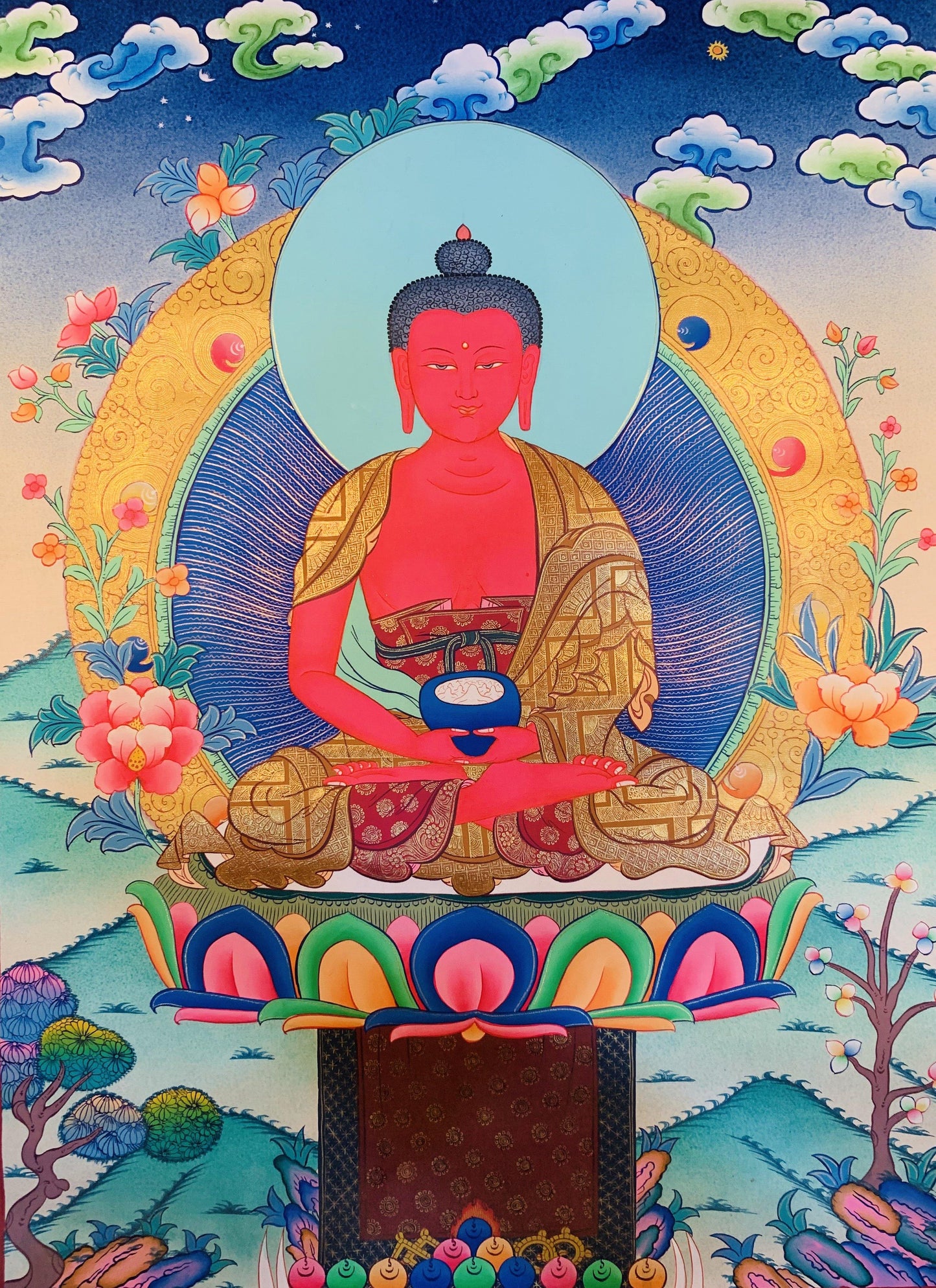 Amitabha Buddha Thangka Painting 50*40 - The Thangka
