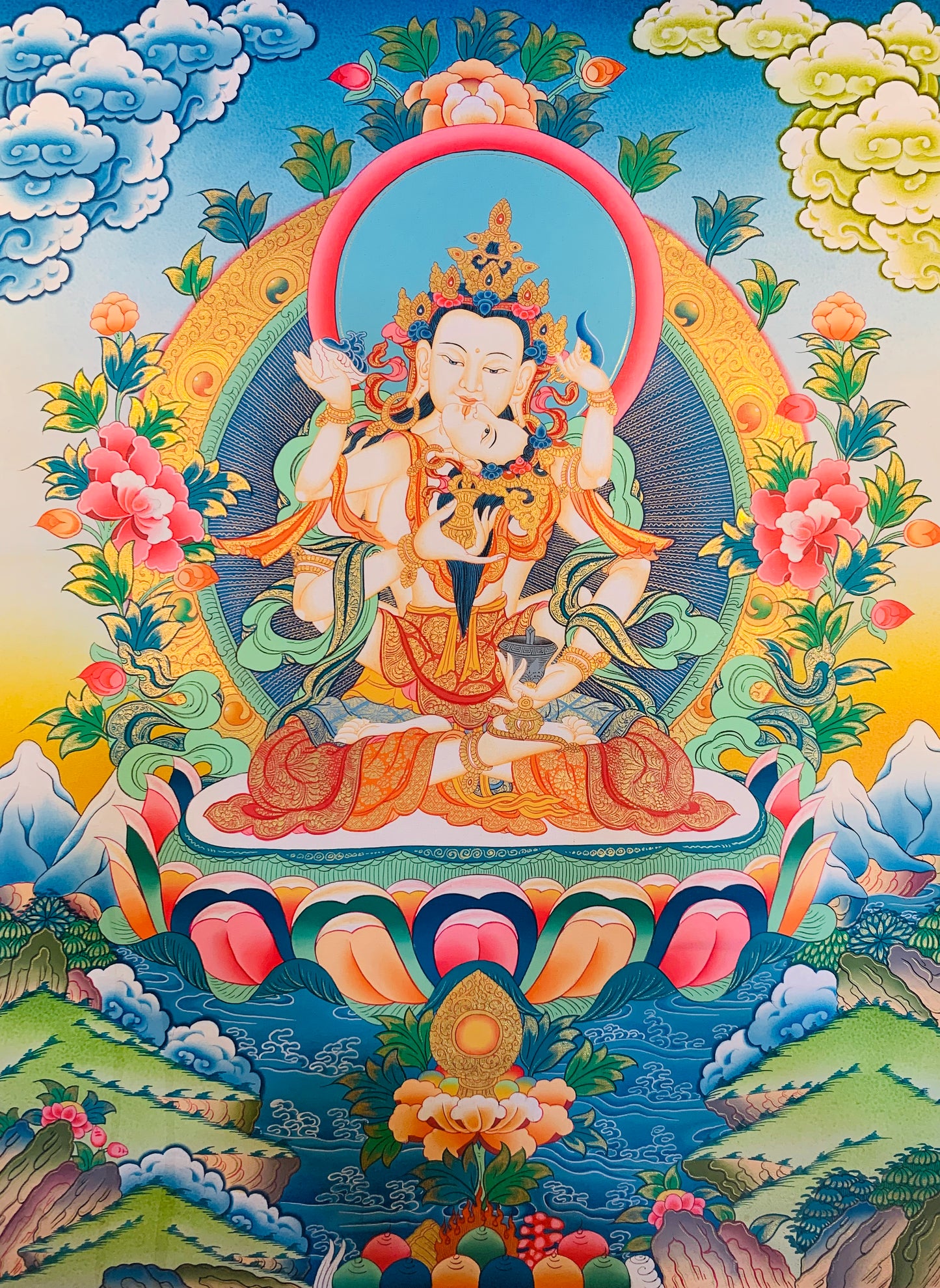 Vajrasattva Thangka Painting 50*40 - The Thangka