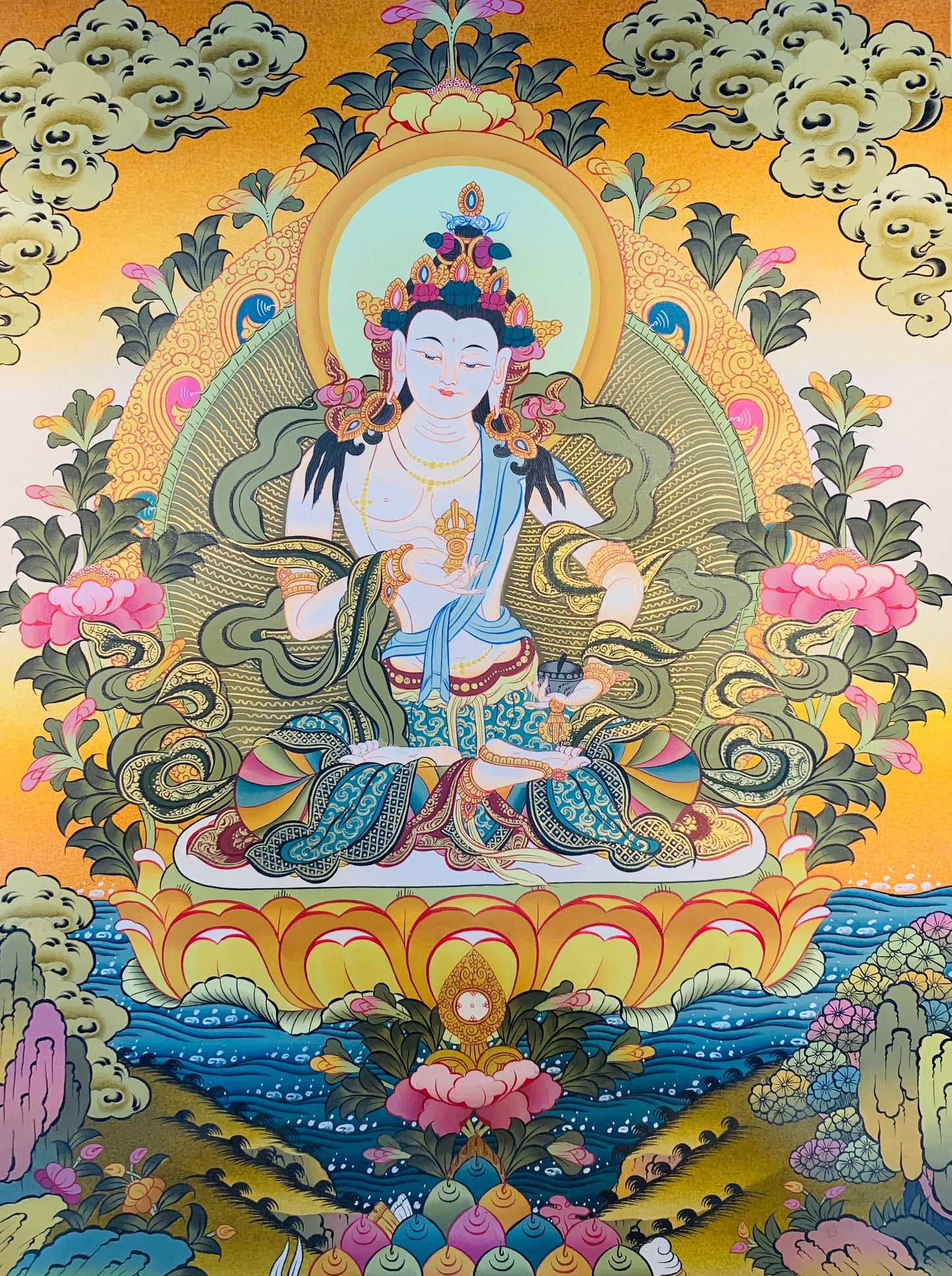 Vajrasattva Thangka Painting 50*40 - The Thangka