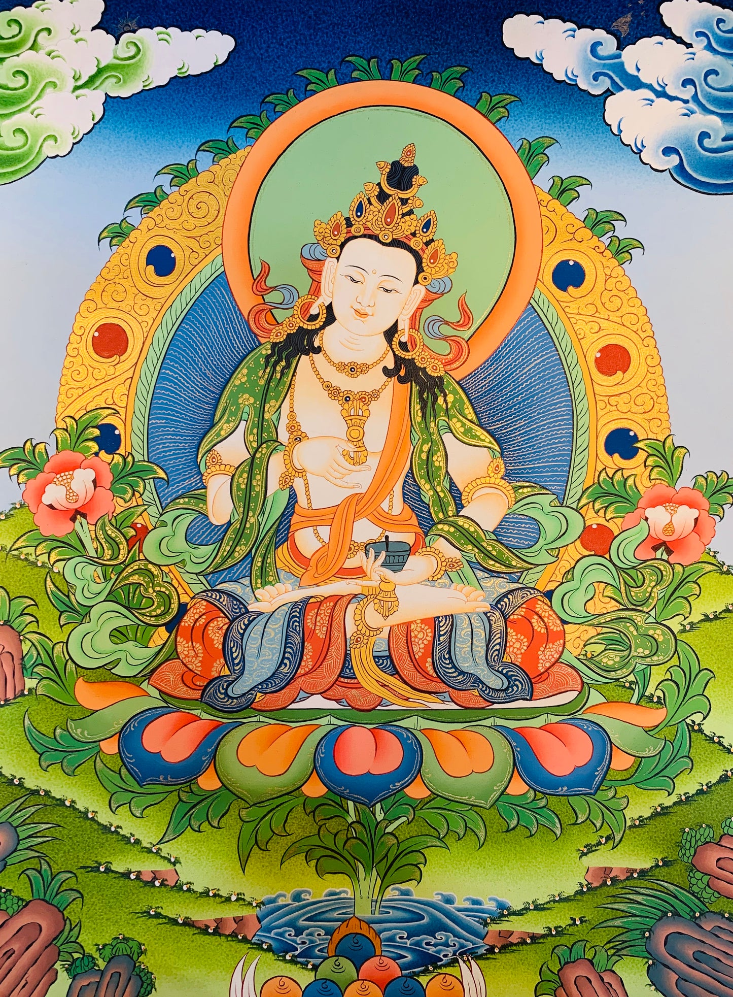 Vajrasattva Thangka Painting 50*40 - The Thangka