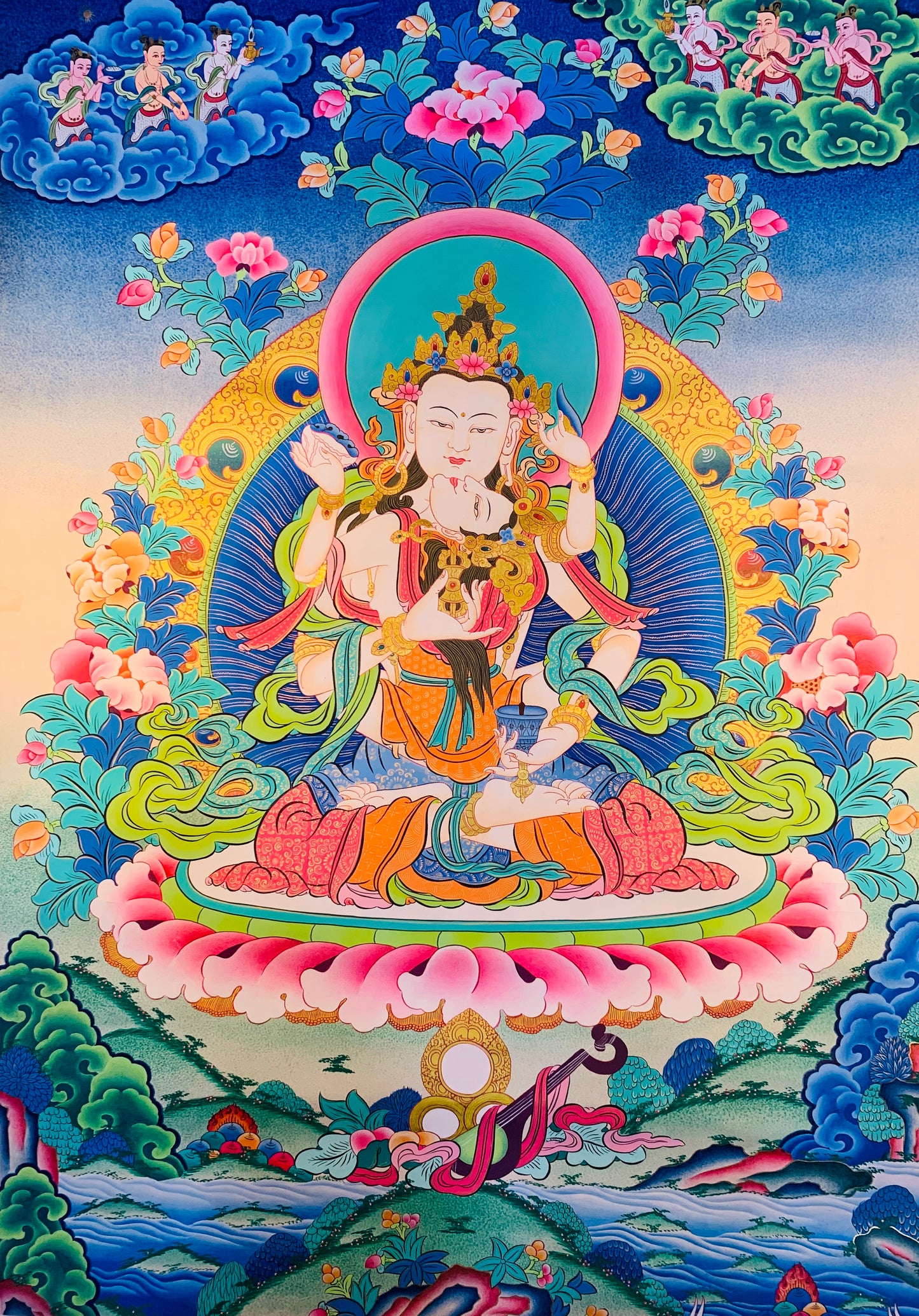 Vajrasattva Thangka Painting 75*50 - The Thangka