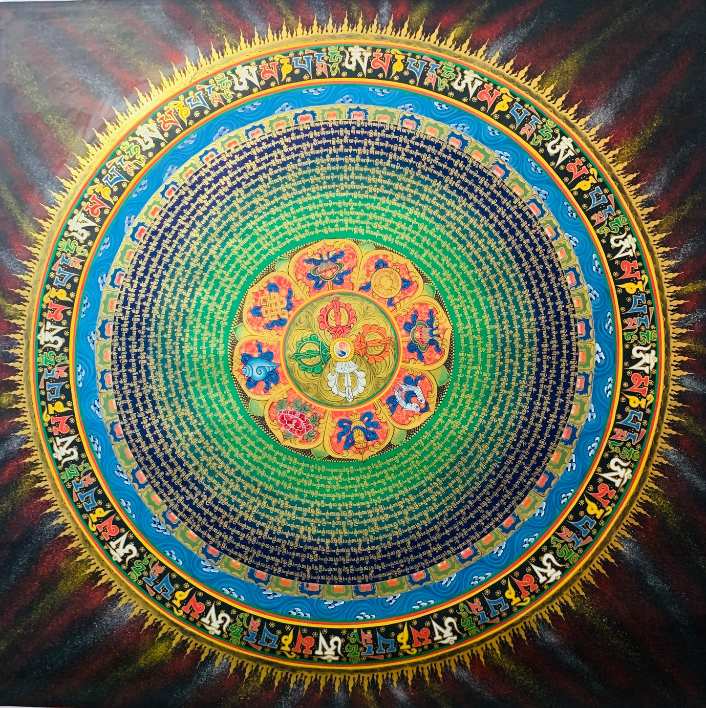 Mantra Mandala Thangka Painting 100*100 - The Thangka