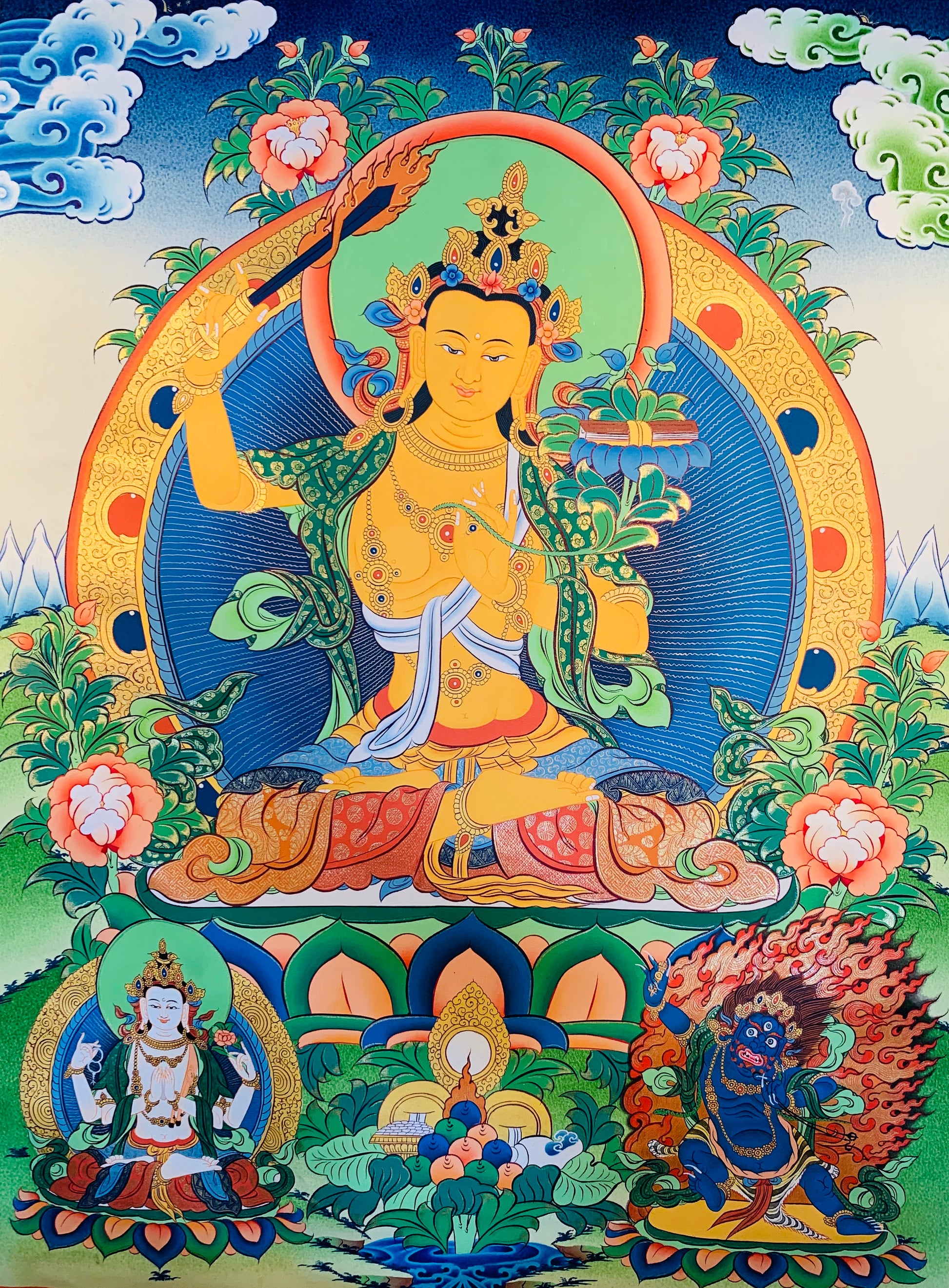 Manjushri Thangka Painting 60*46 - The Thangka