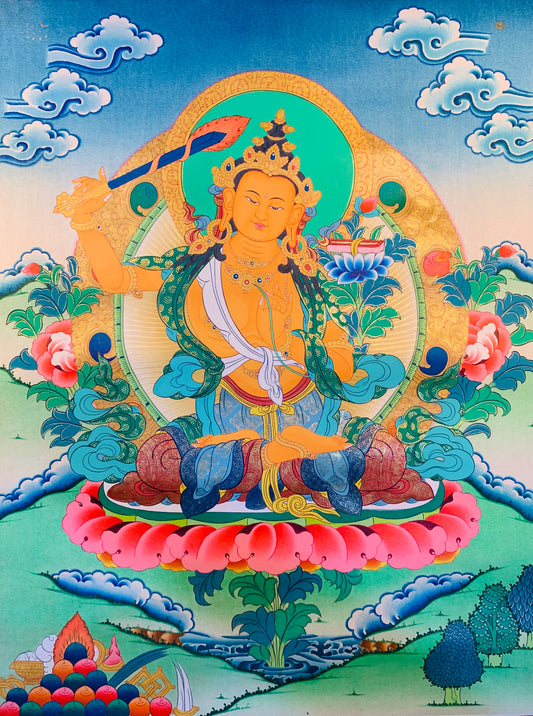 Manjushri Thangka Painting 50*40 - The Thangka