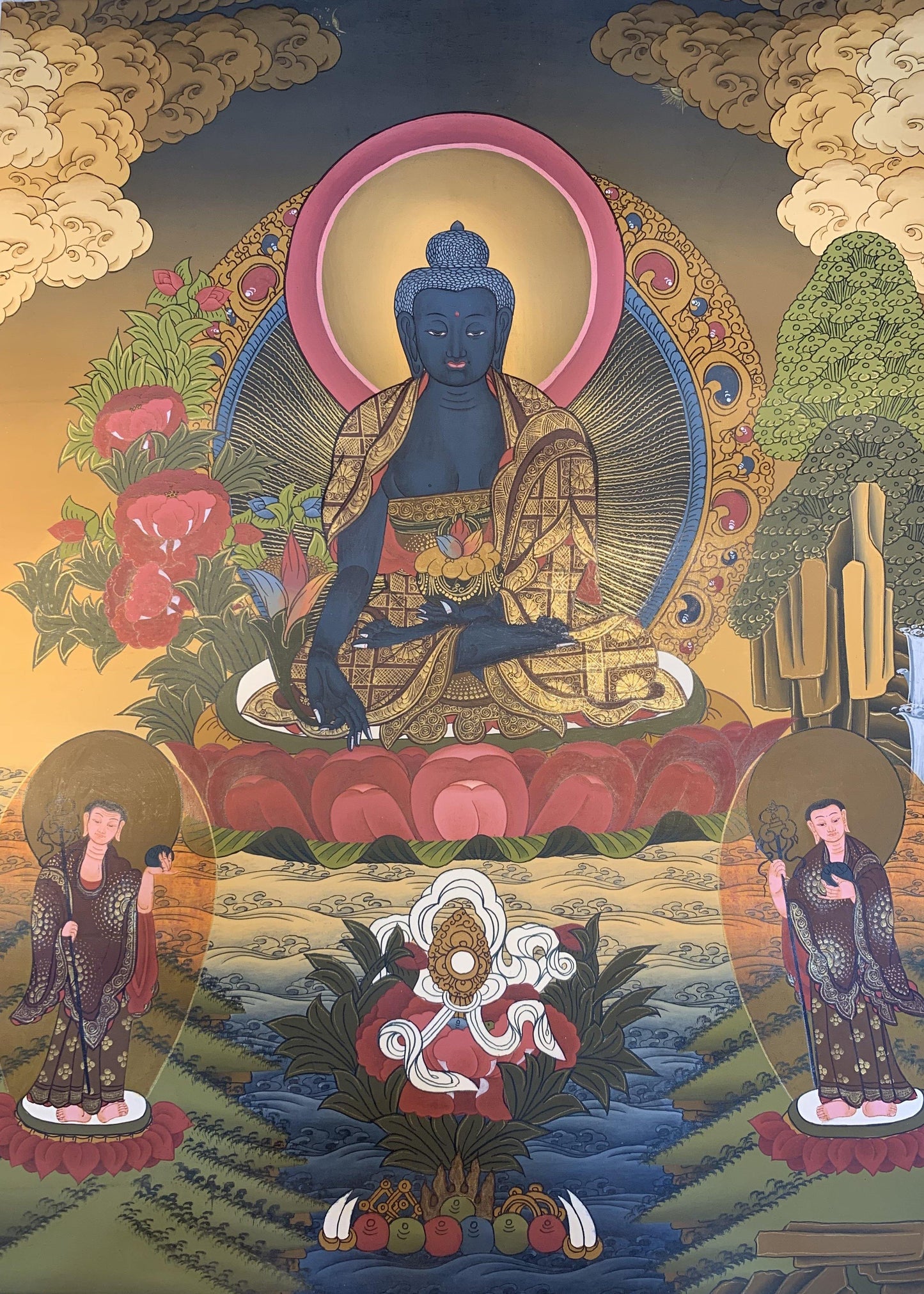 Medicine Buddha Thangka Painting 60*45 - The Thangka