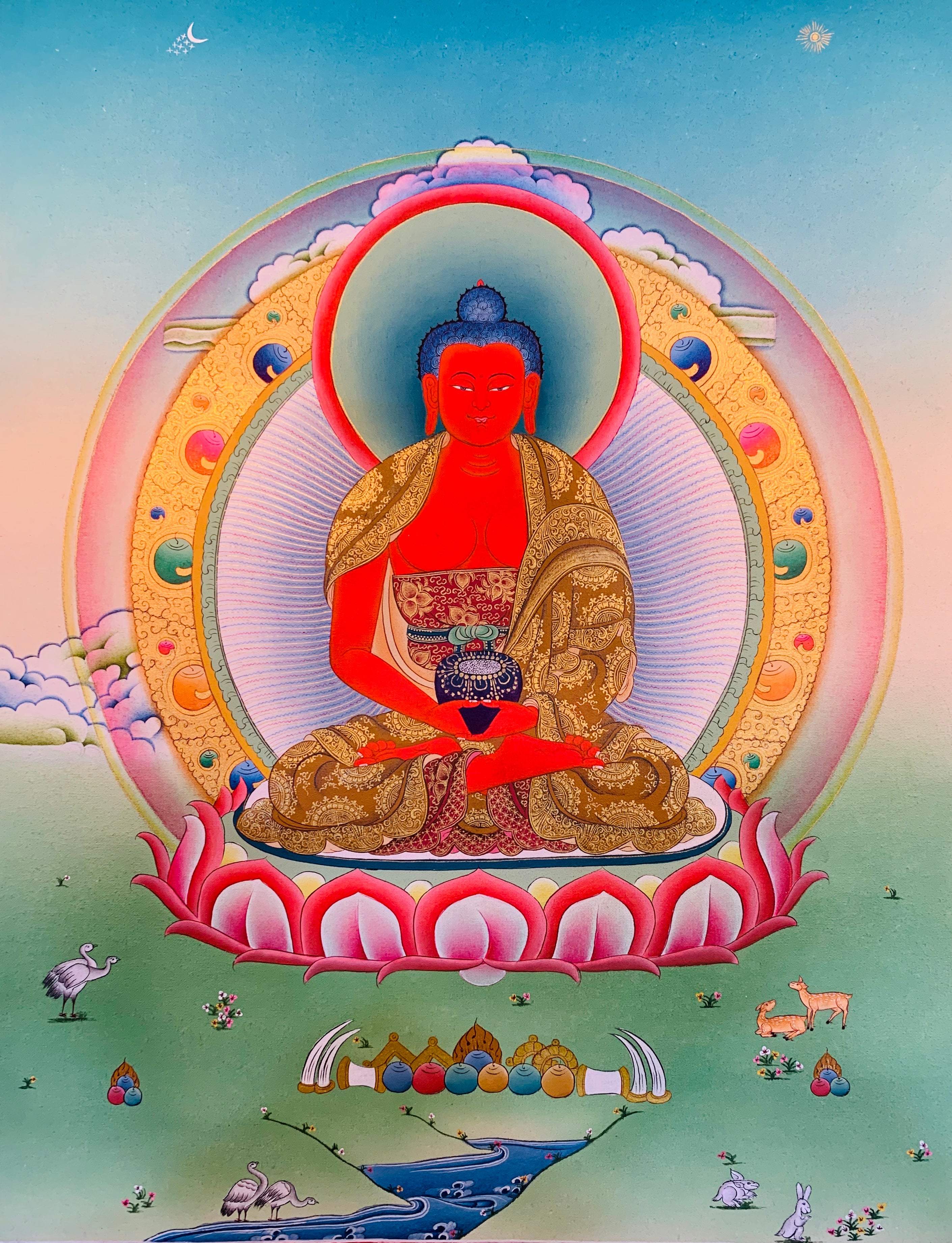 Amitabha Buddha Thangka Painting 46*33