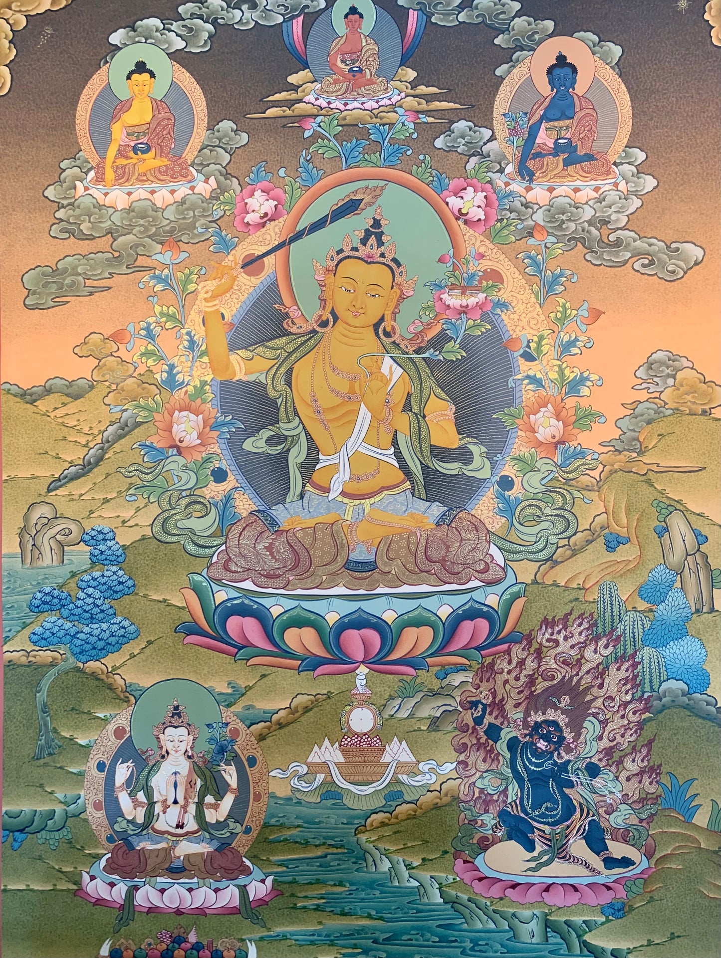 Manjushri Thangka Painting 60*45