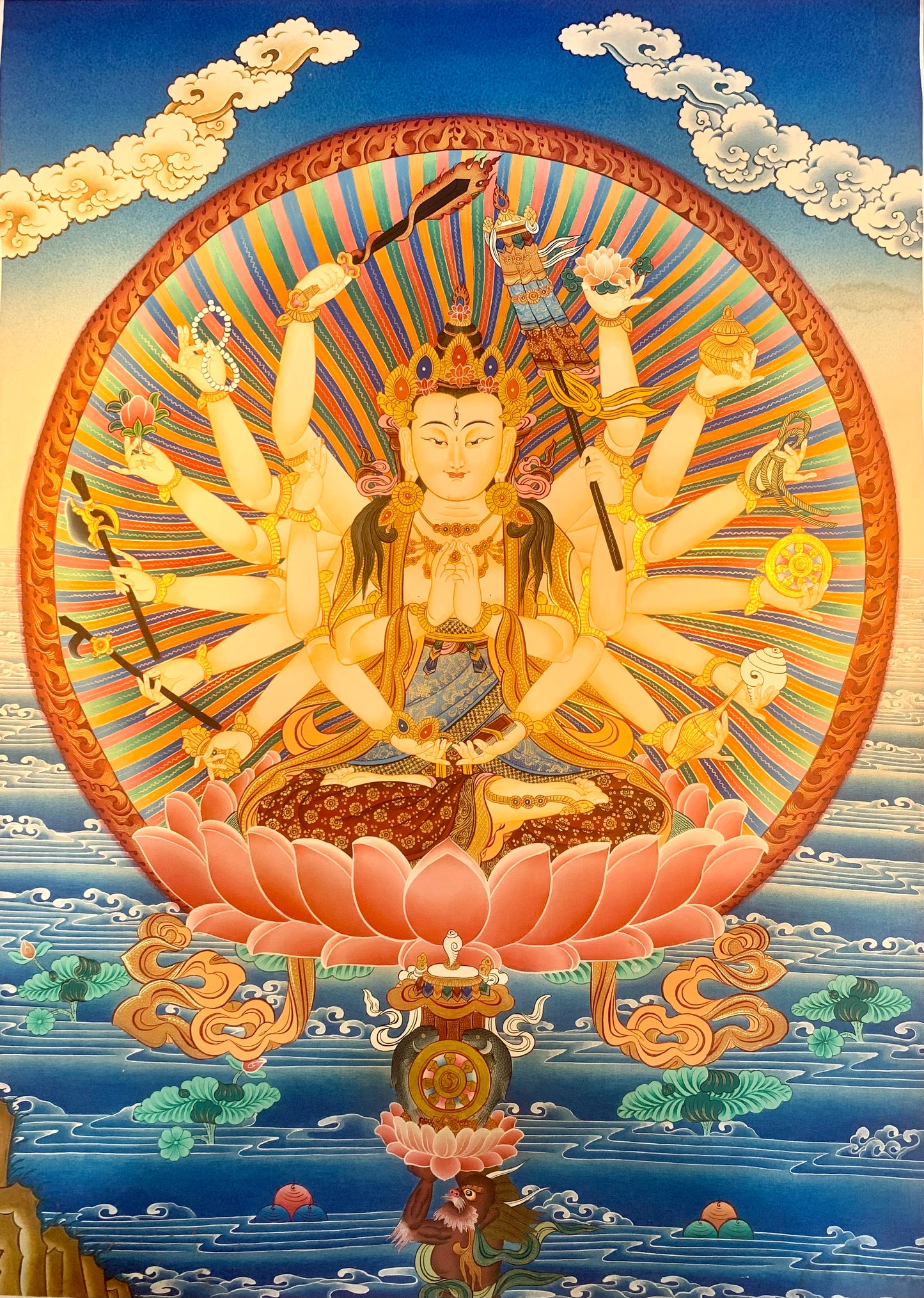 Chandi(Mother Goddess) thangka Painting 65*46