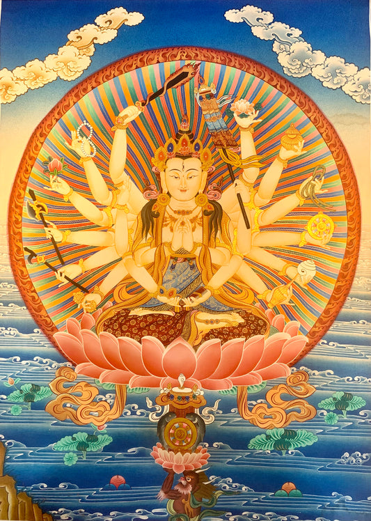 Chandi(Mother Goddess) thangka Painting 65*46