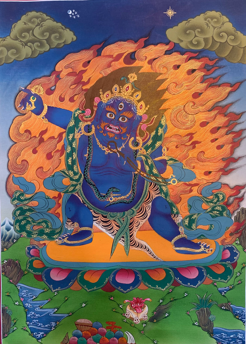 Wrathful Deity Vajrapani Thangka Painting 40*30 | The Thangka