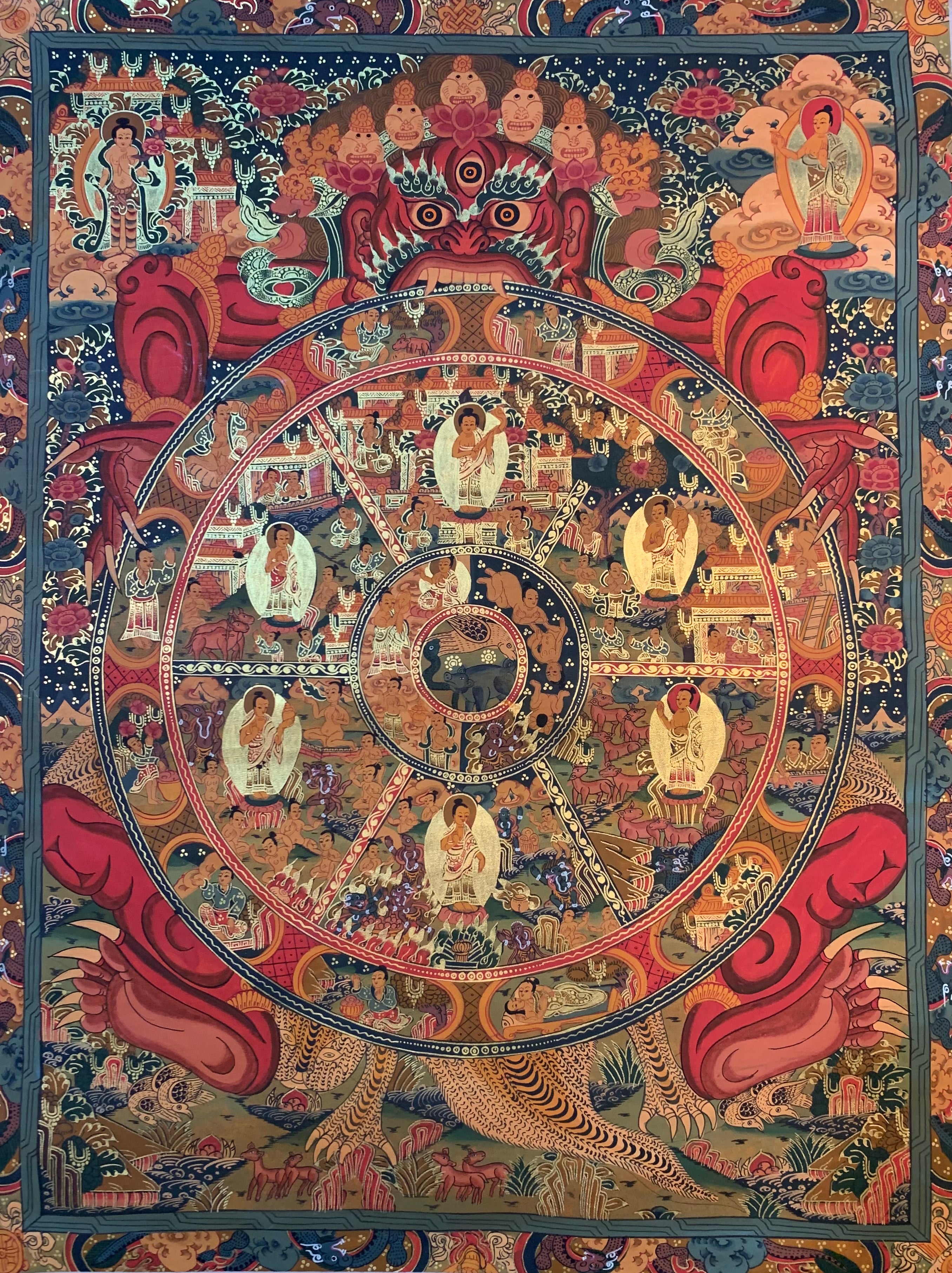 The Wheel of Life Thangka Painting 64*51