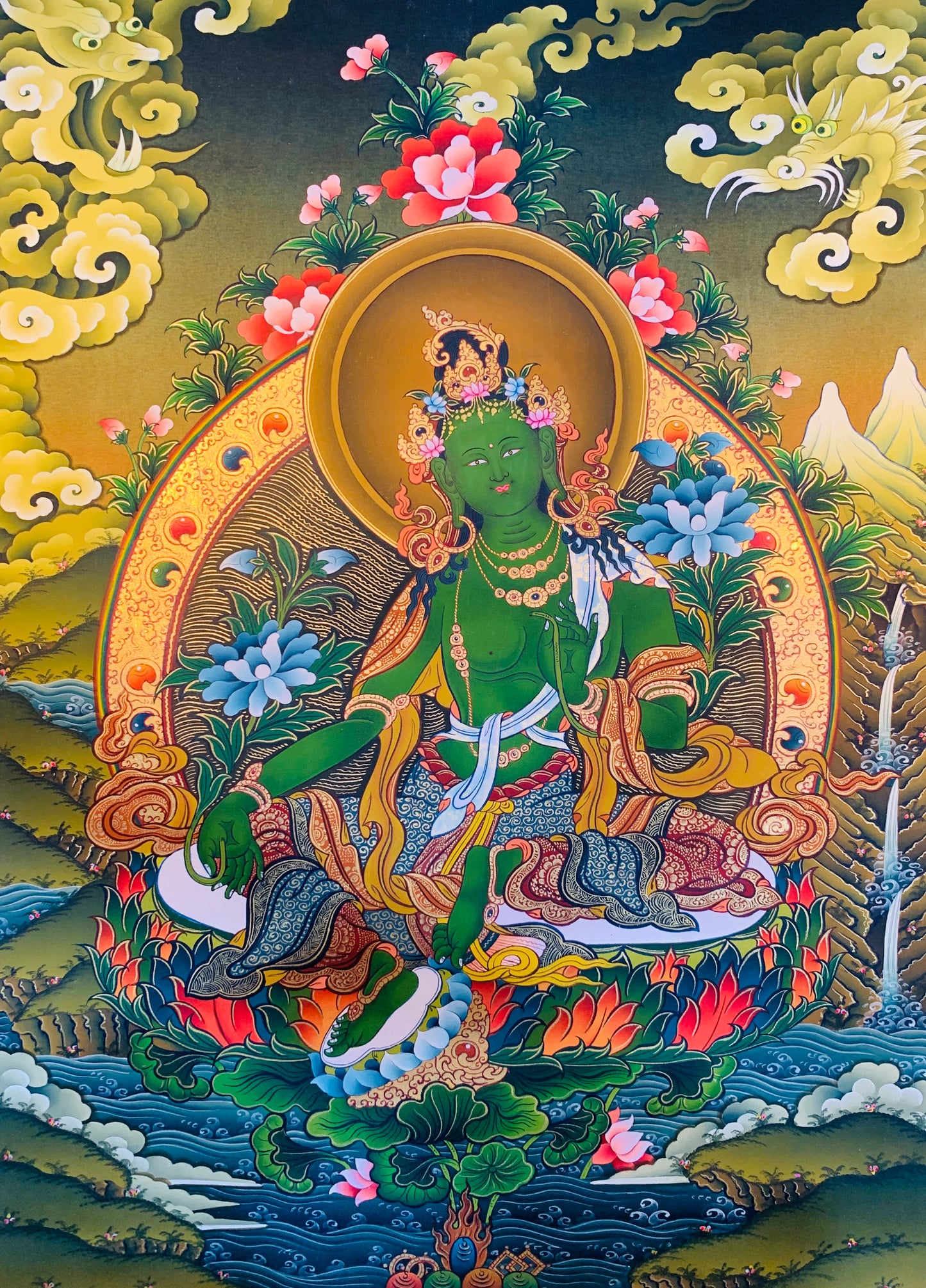 Green Tara Thangka Painting 60*45