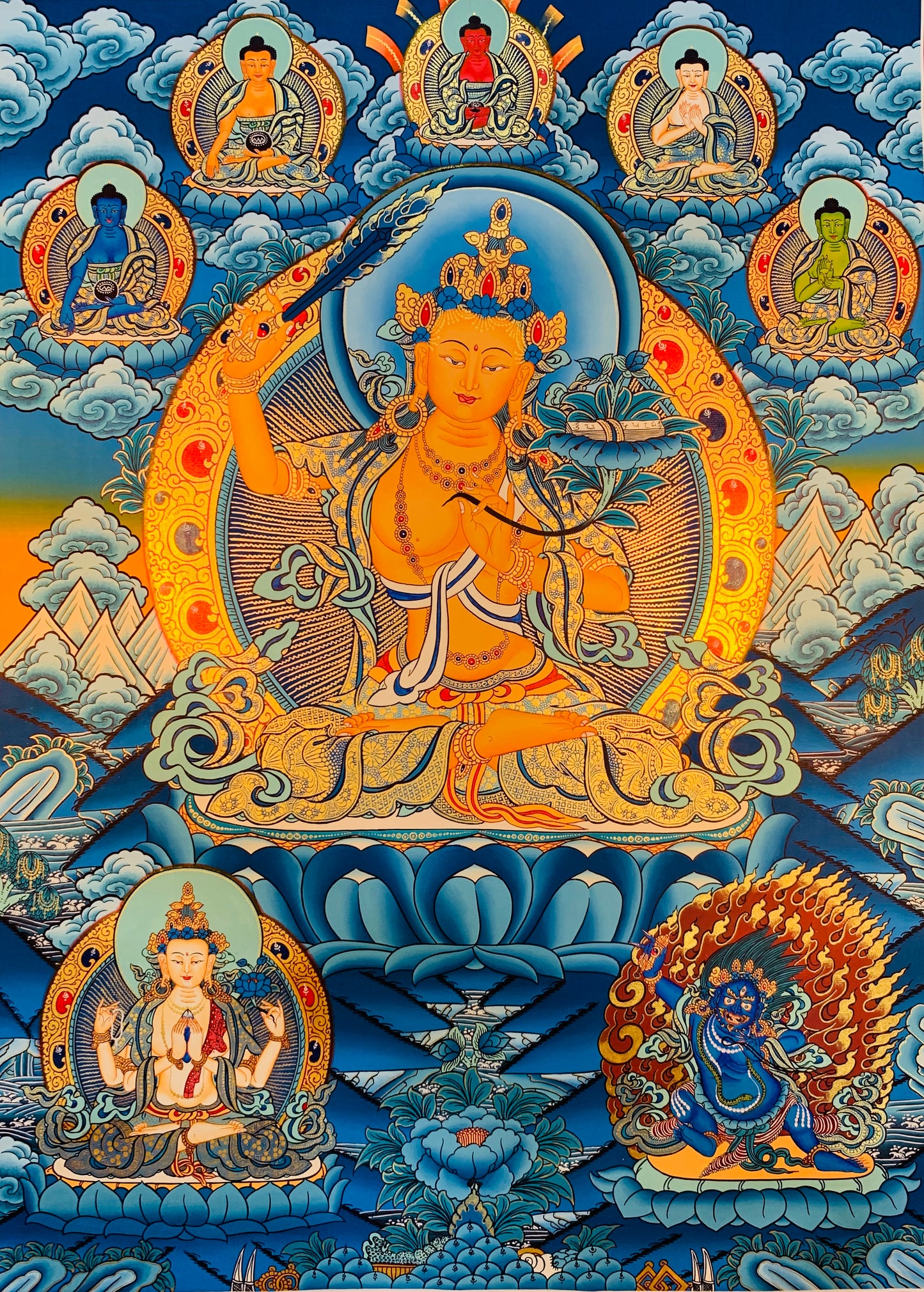 文殊师利唐卡画60*45