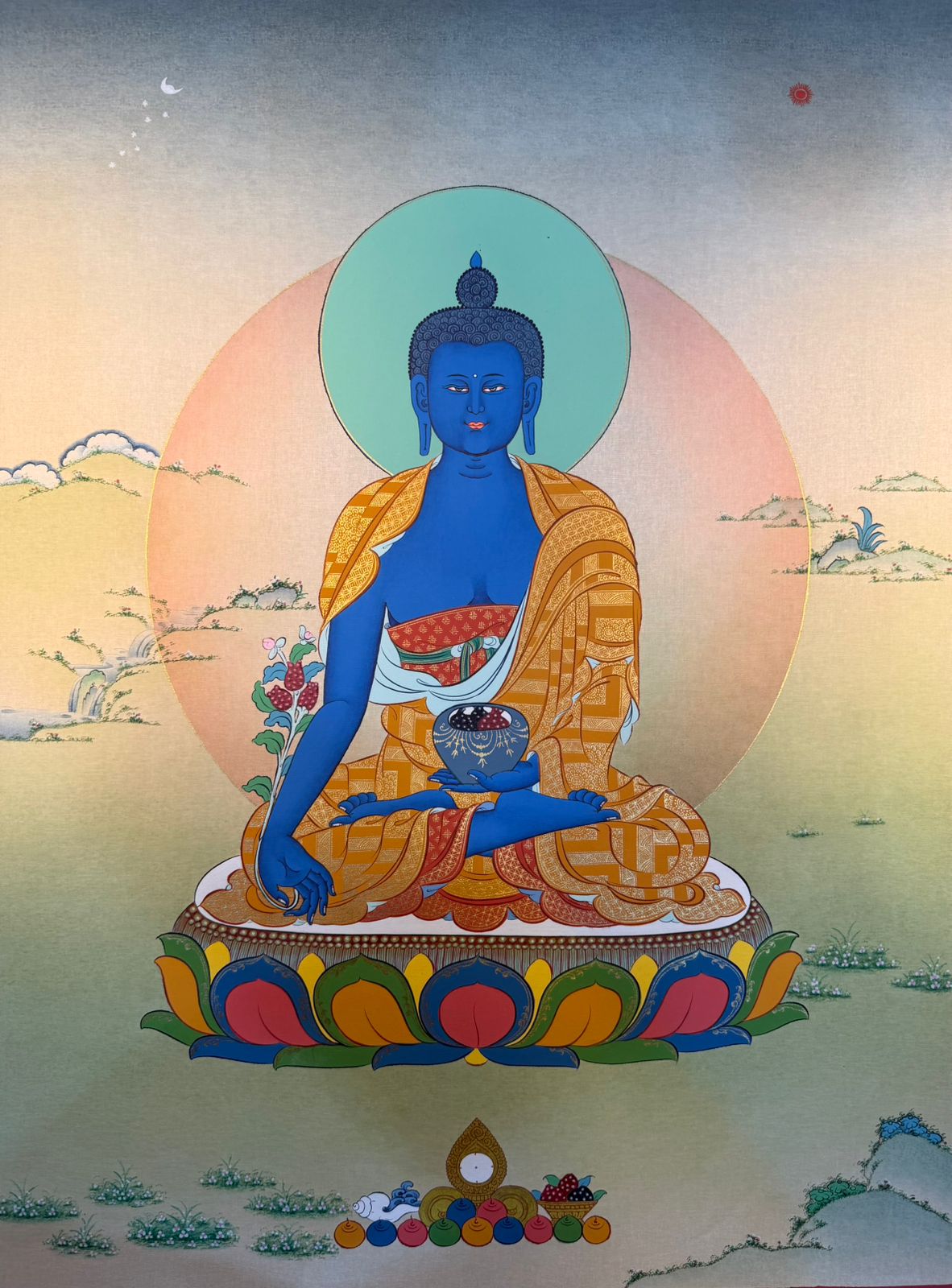 Medicine Buddha Thangka Painting 60*45