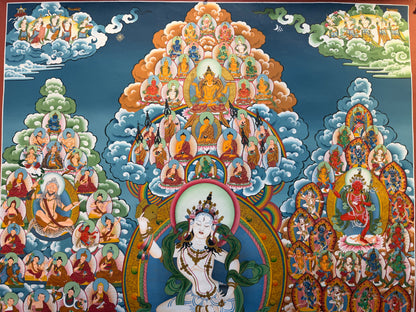 Machik Labdron Refuge Tree Thangka Painting 108*70