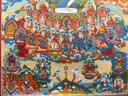 Machik Labdron Refuge Tree Thangka Painting 108*70