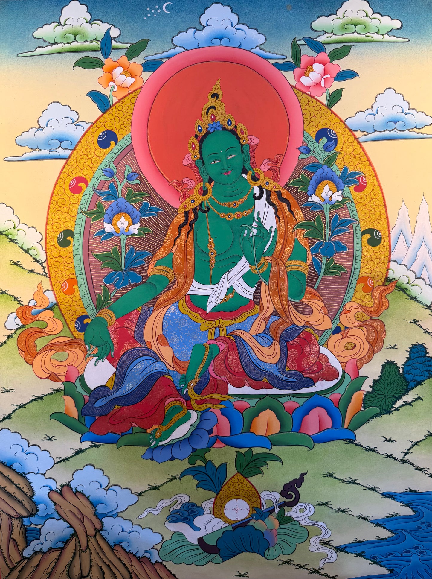 Green Tara Thangka Painting 60*45