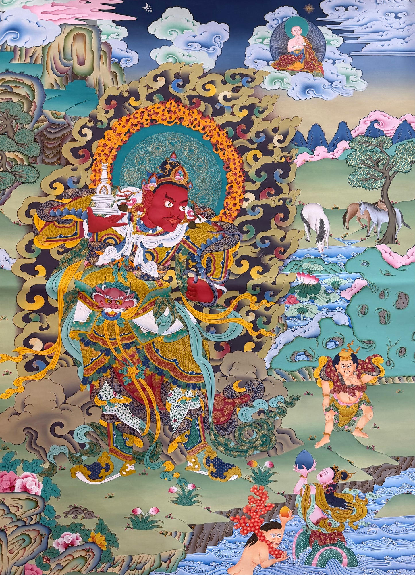 4 Dharmapala thangka painting 100*68