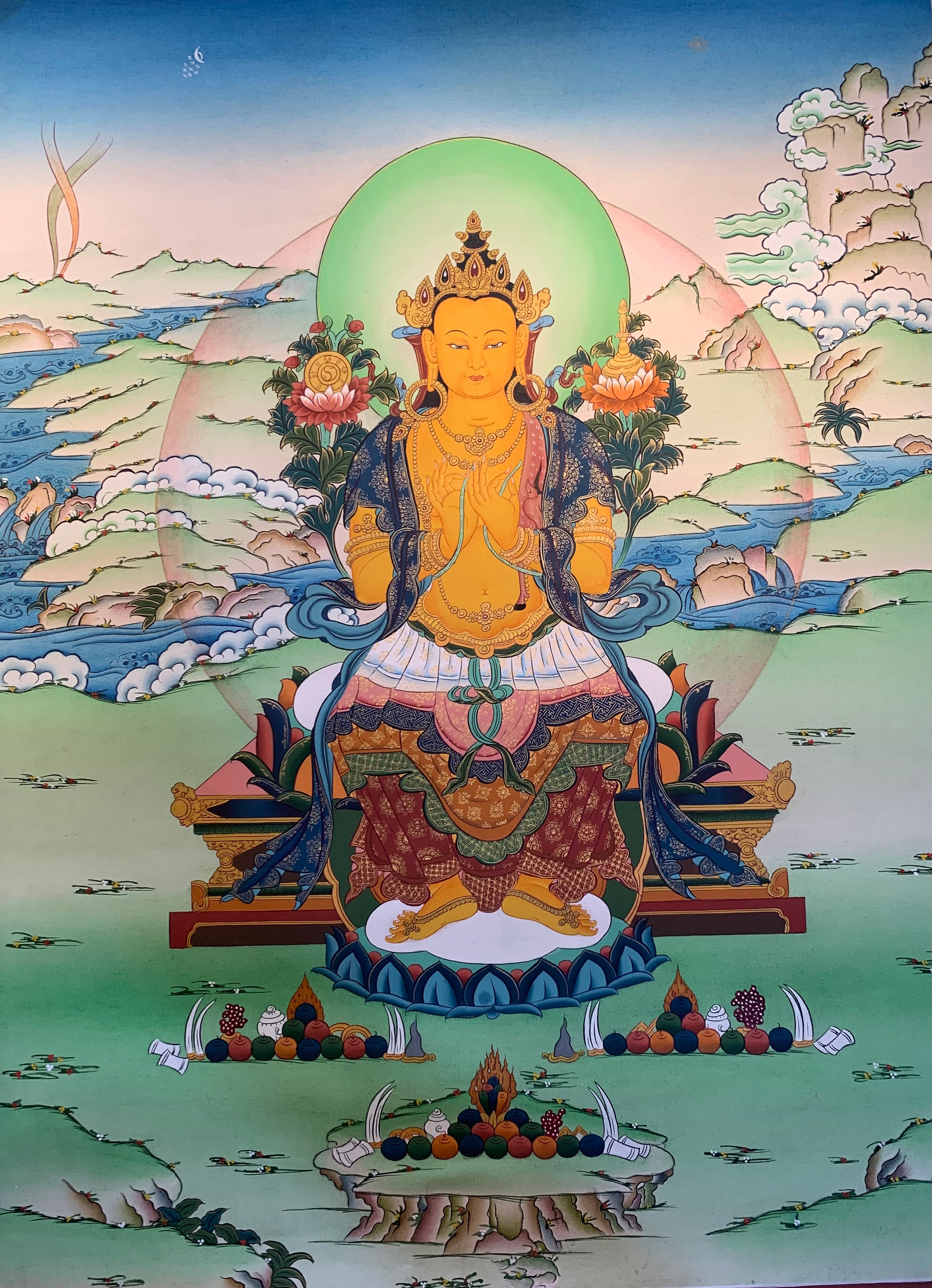 Maitreya Buddha Thangka Painting 60*45