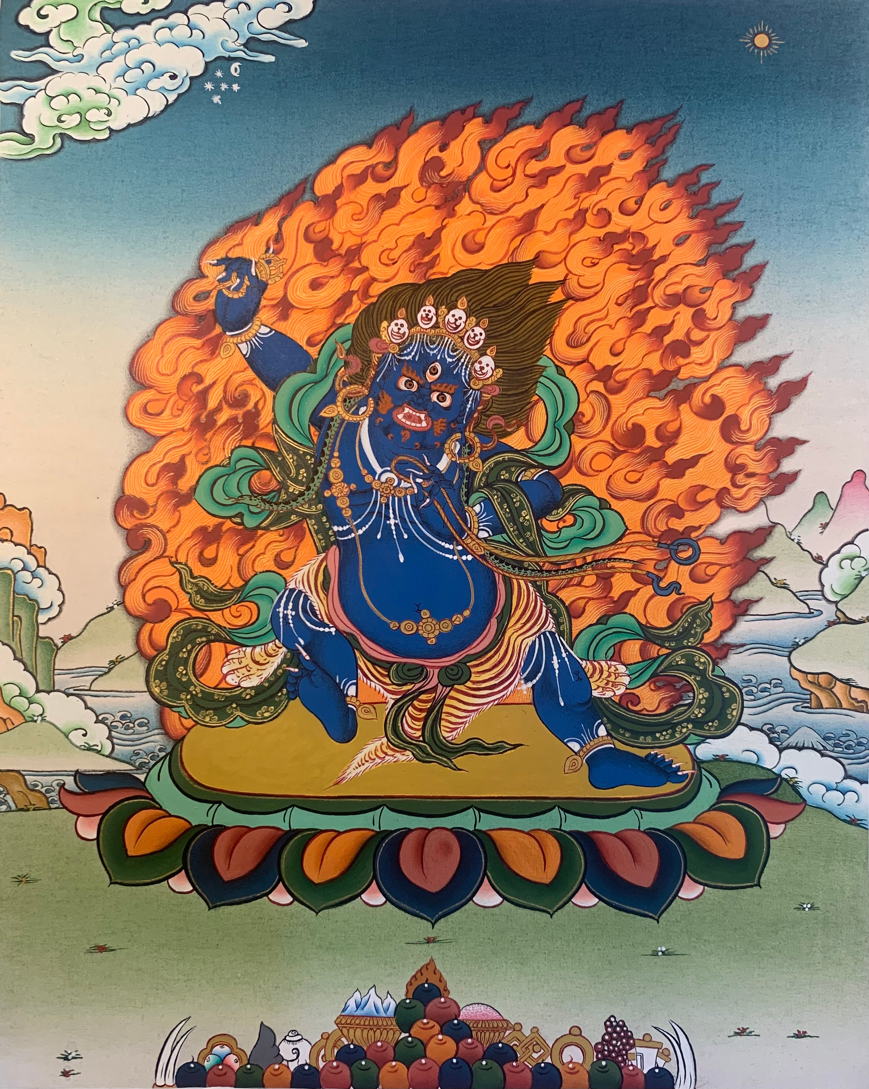 Wrathful Deity Vajrapani Thangka Painting 44*36