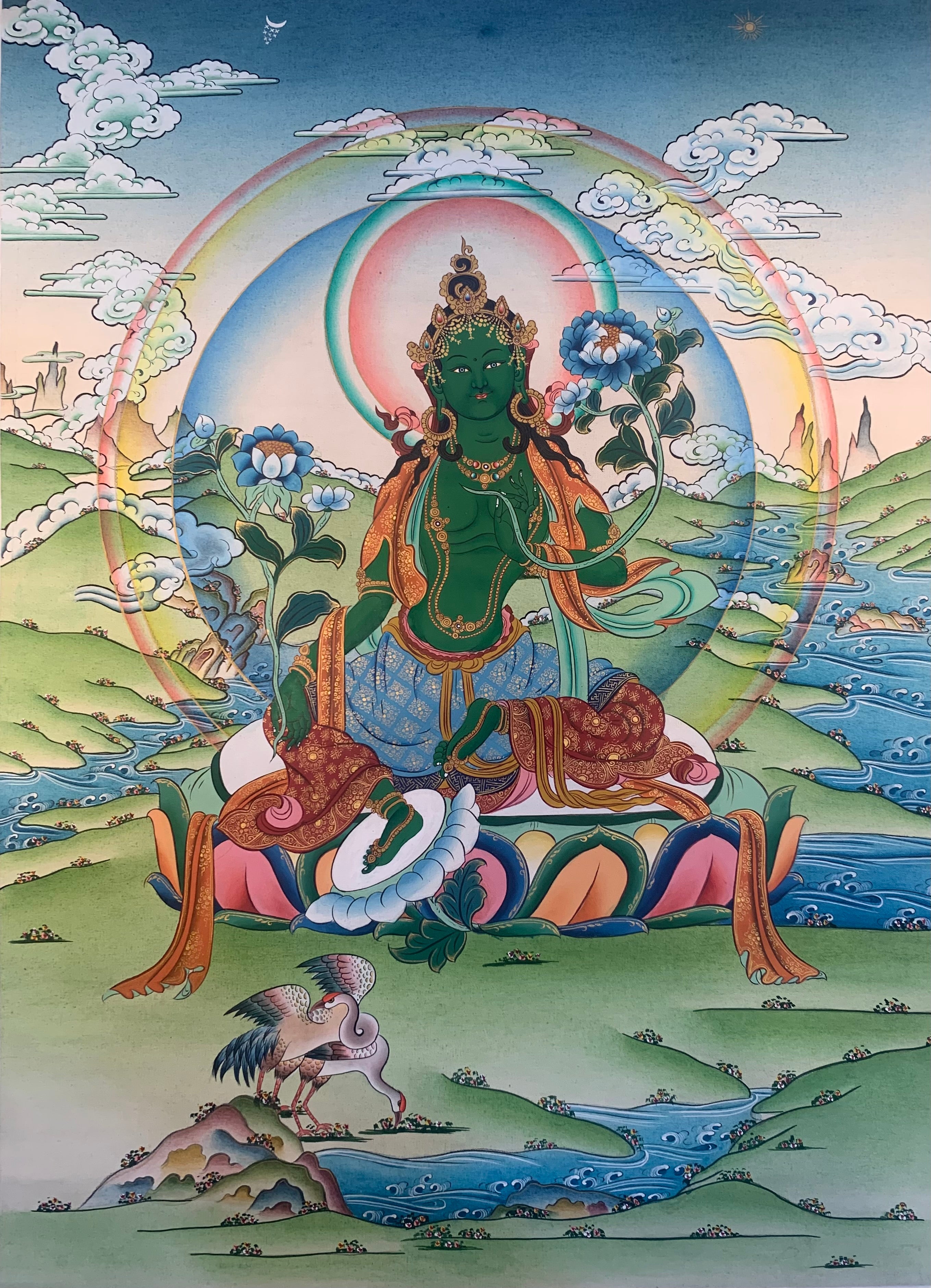 Green Tara Thangka Painting 50*40