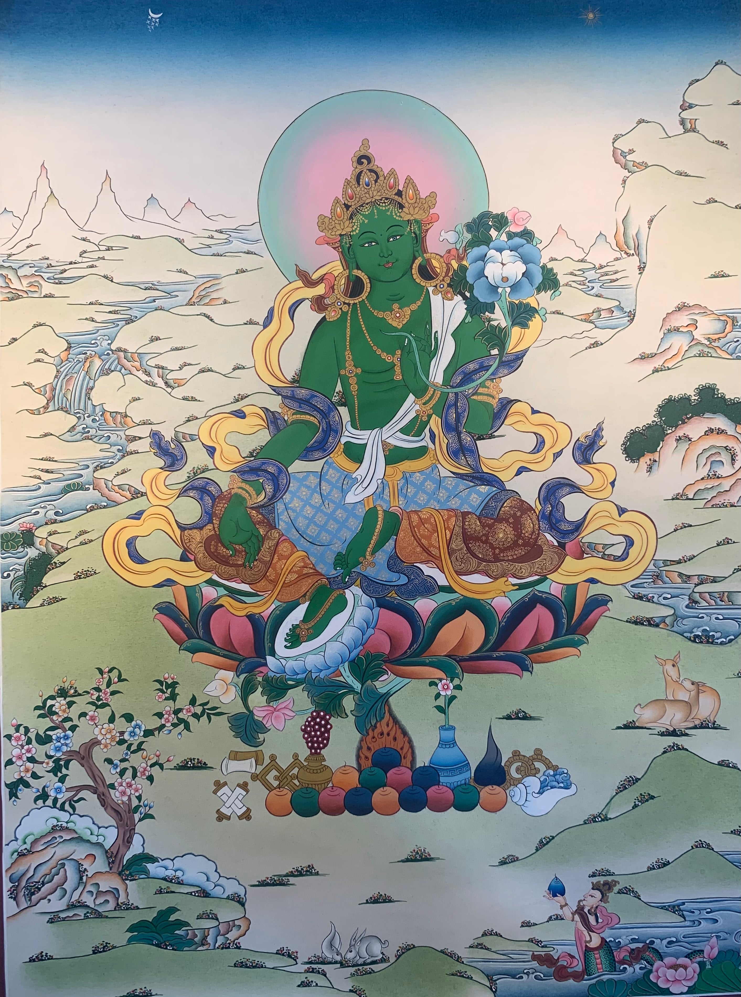 Green Tara Thangka Painting 60*45