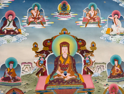 Gampopa Thangka painting 100*70 cm