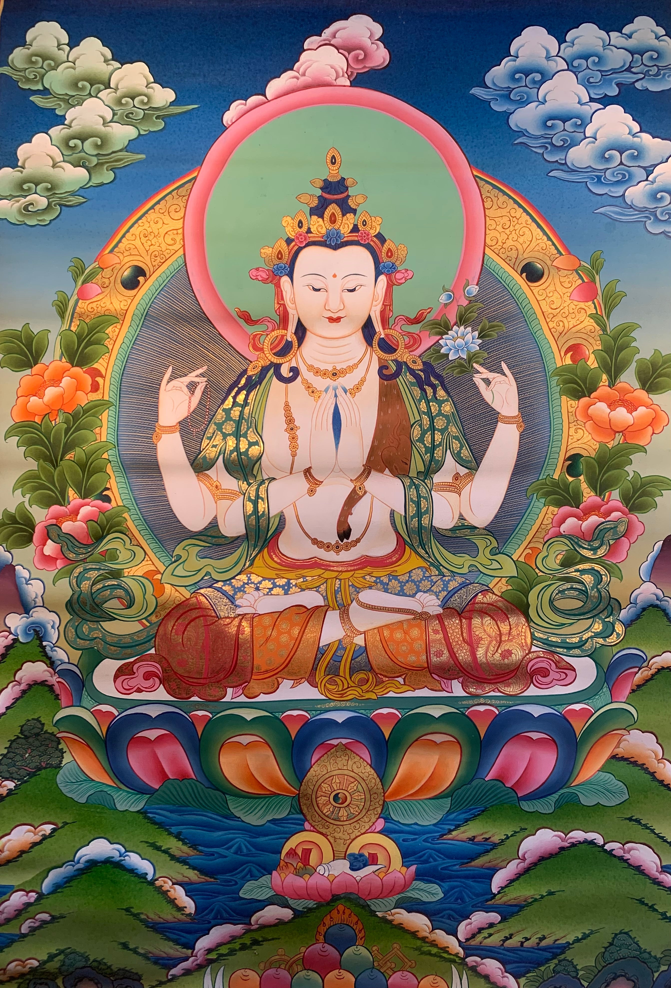 Chenrezig Thangka Painting 51*40