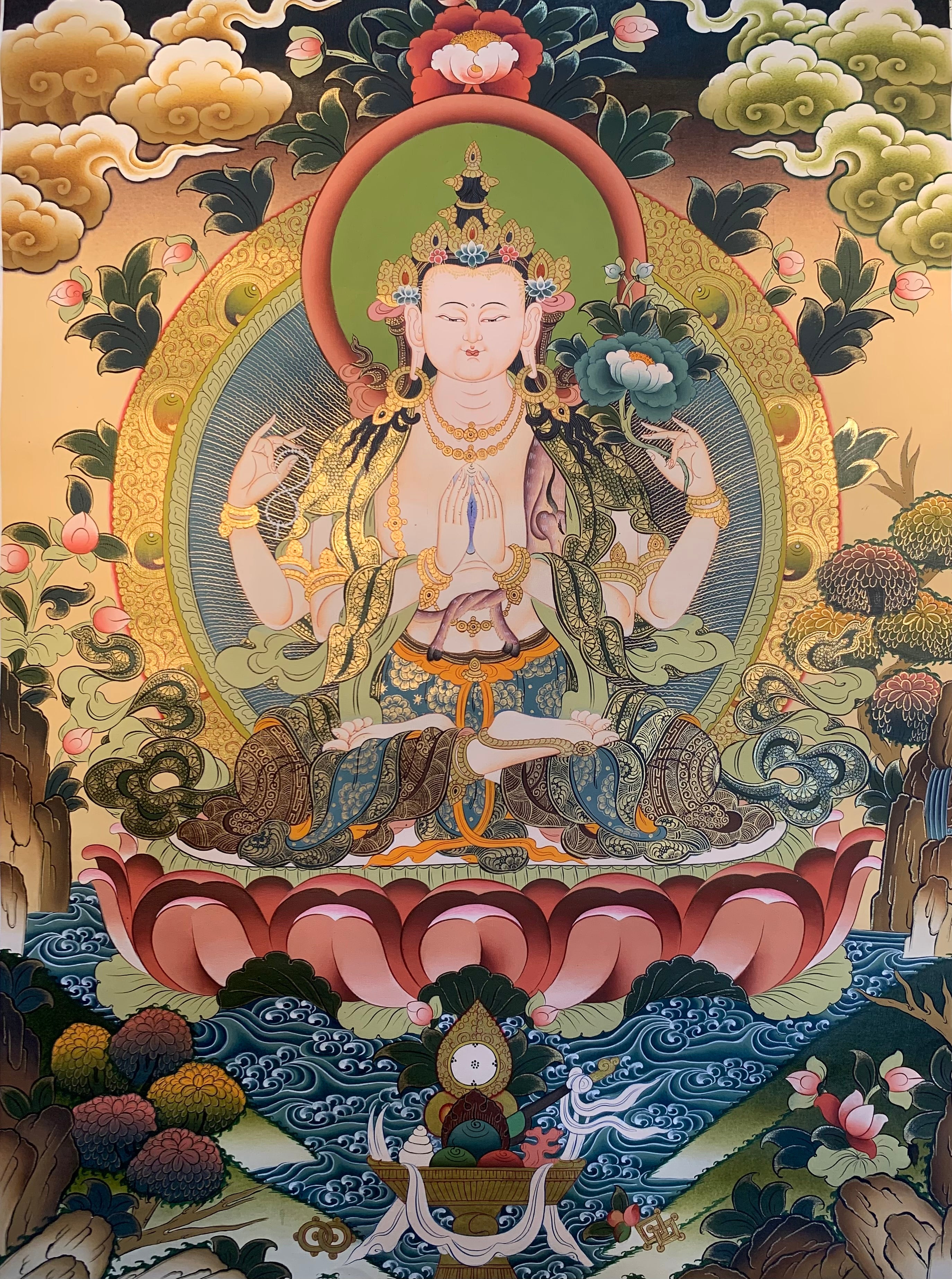 Chenrezig Thangka Painting 51*40