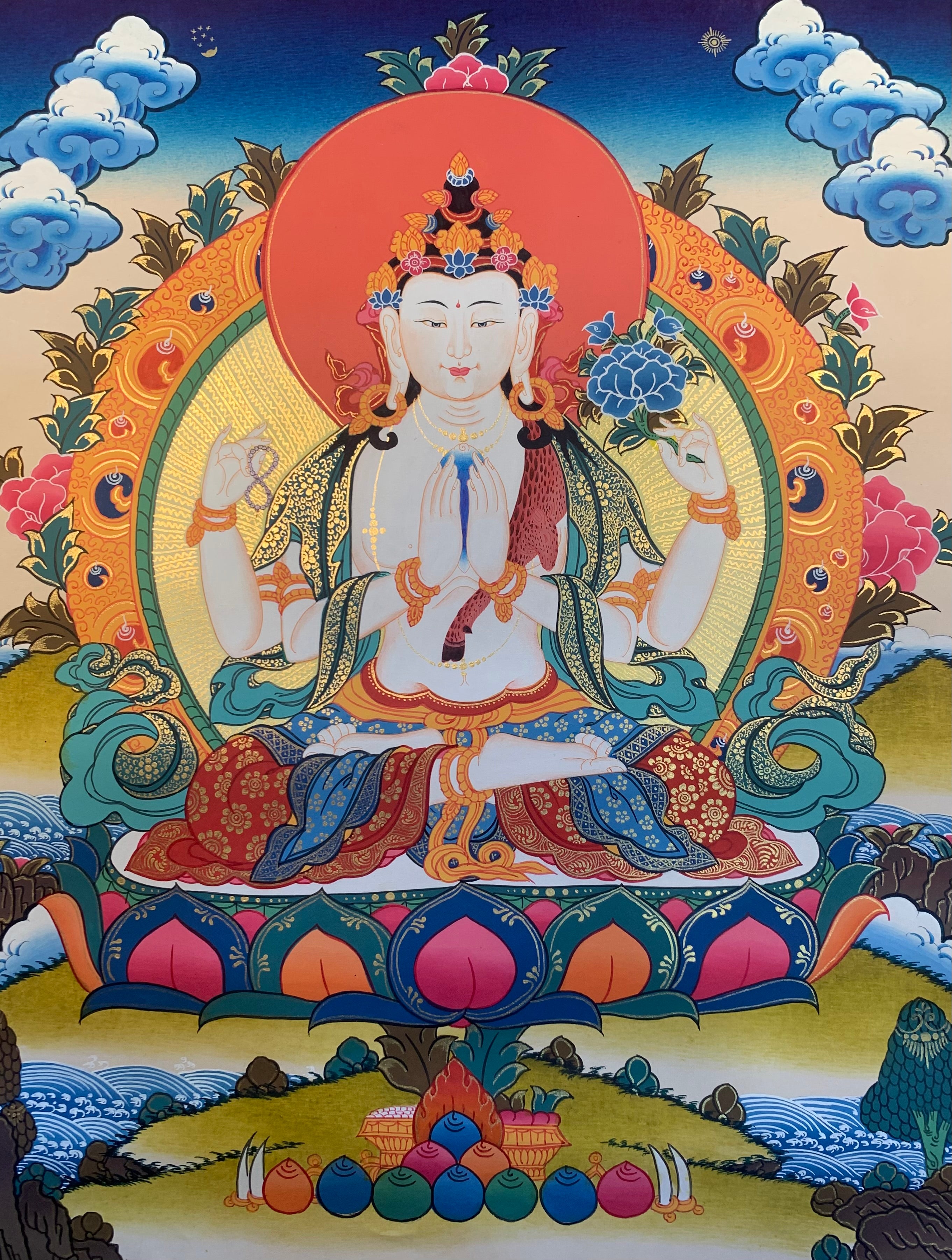 Chenrezig Thangka Painting 51*40