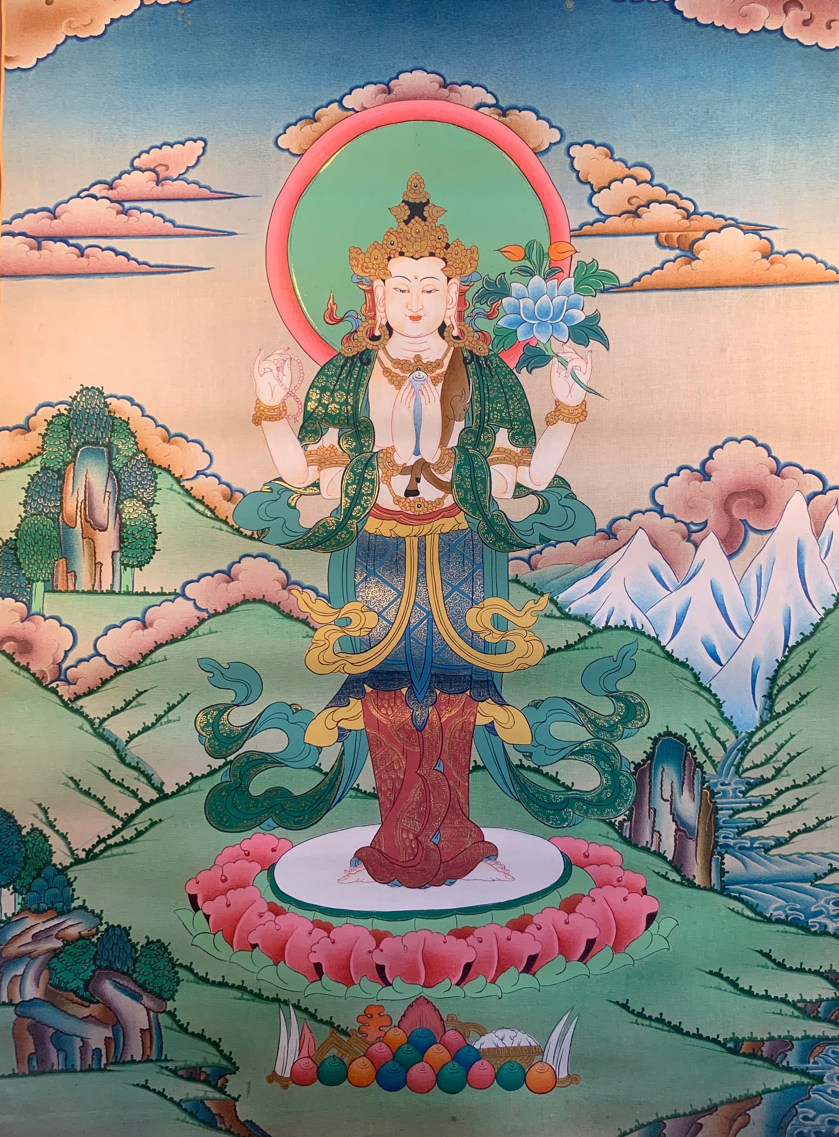 Chenrezig Thangka Painting 75*56