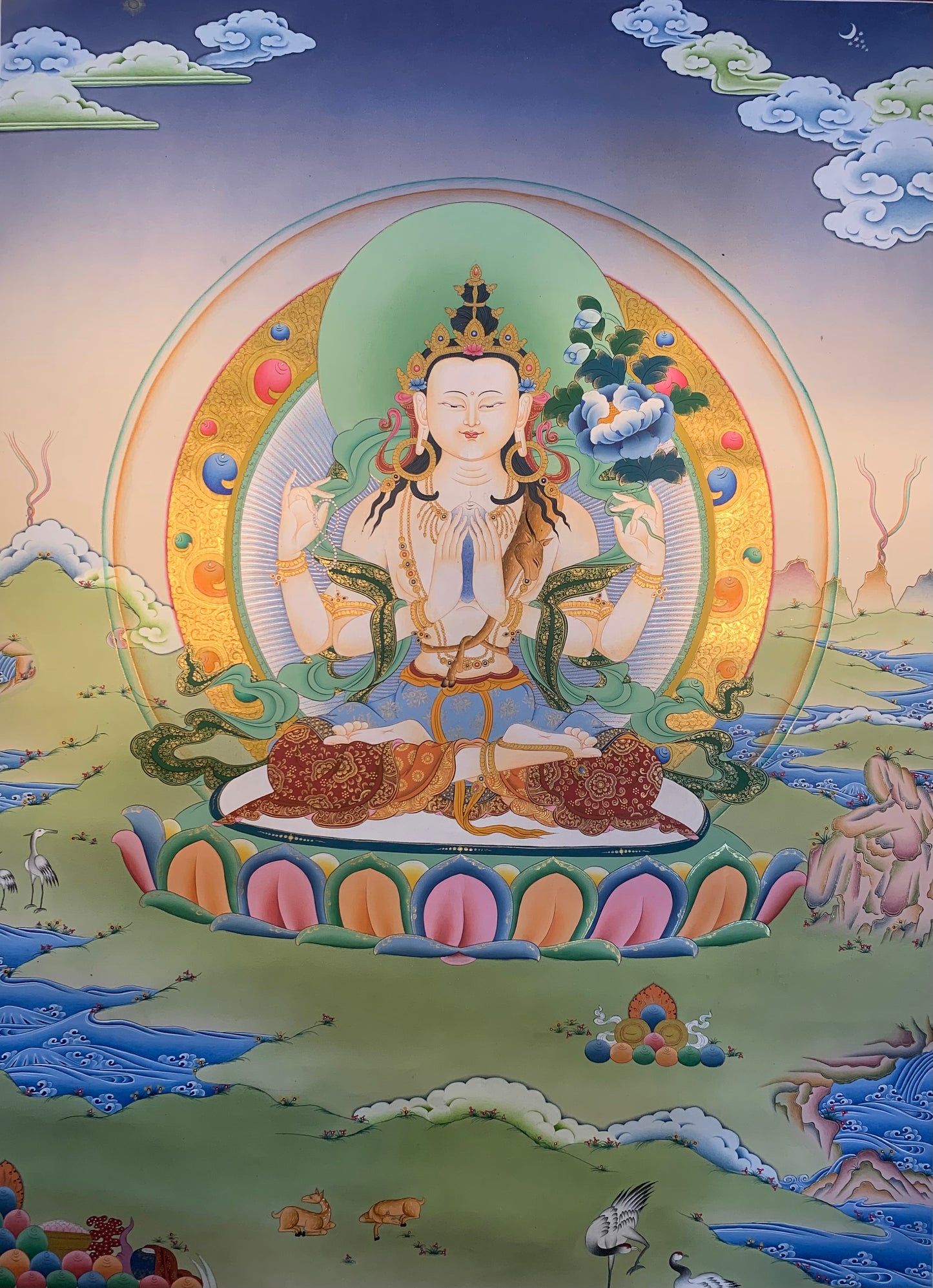 Chenrezig Thangka Painting 75*56