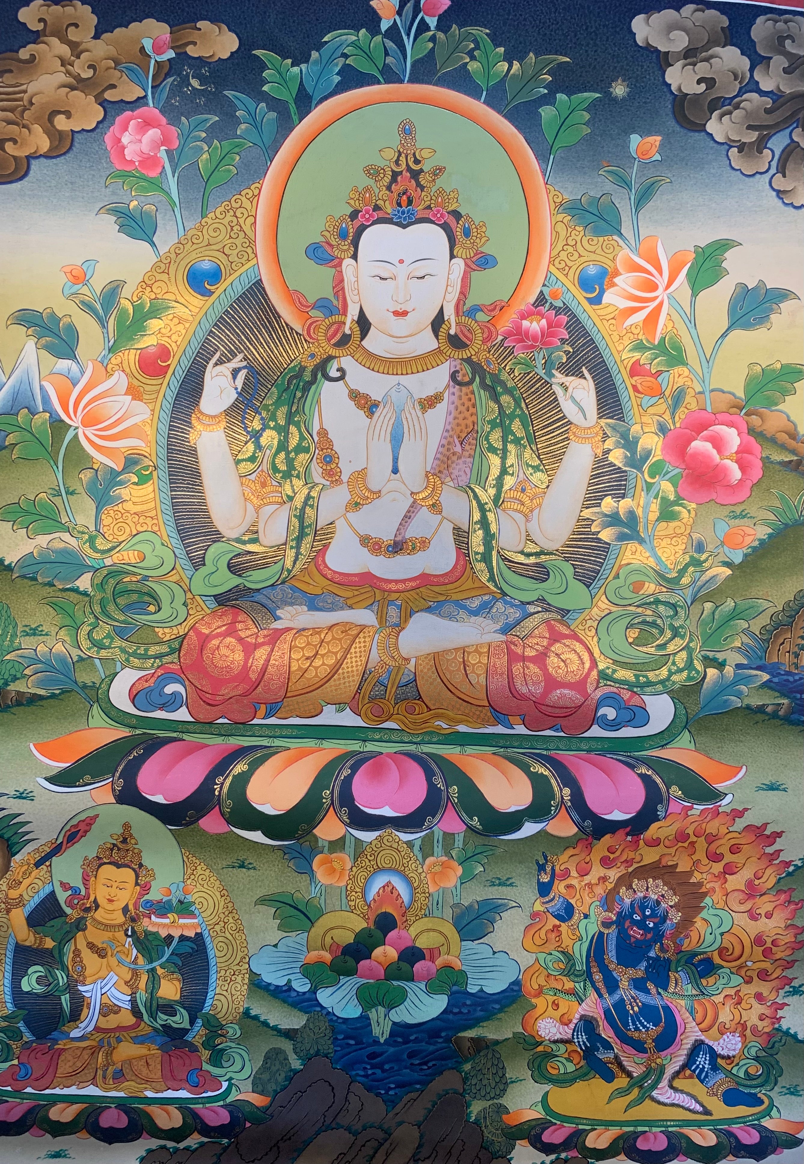 Chenrezig Thangka Painting 75*56