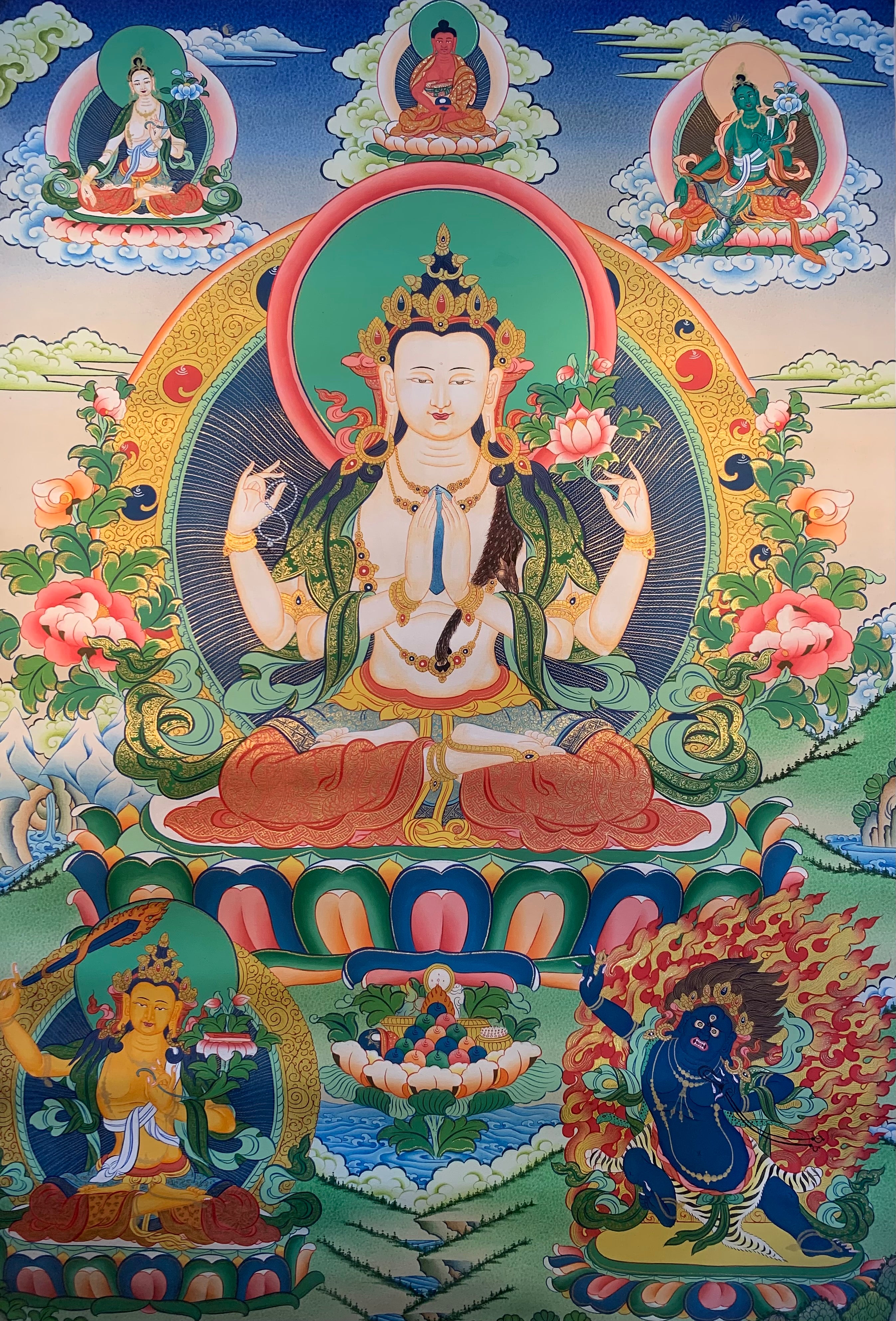 Chenrezig Thangka Painting 75*56