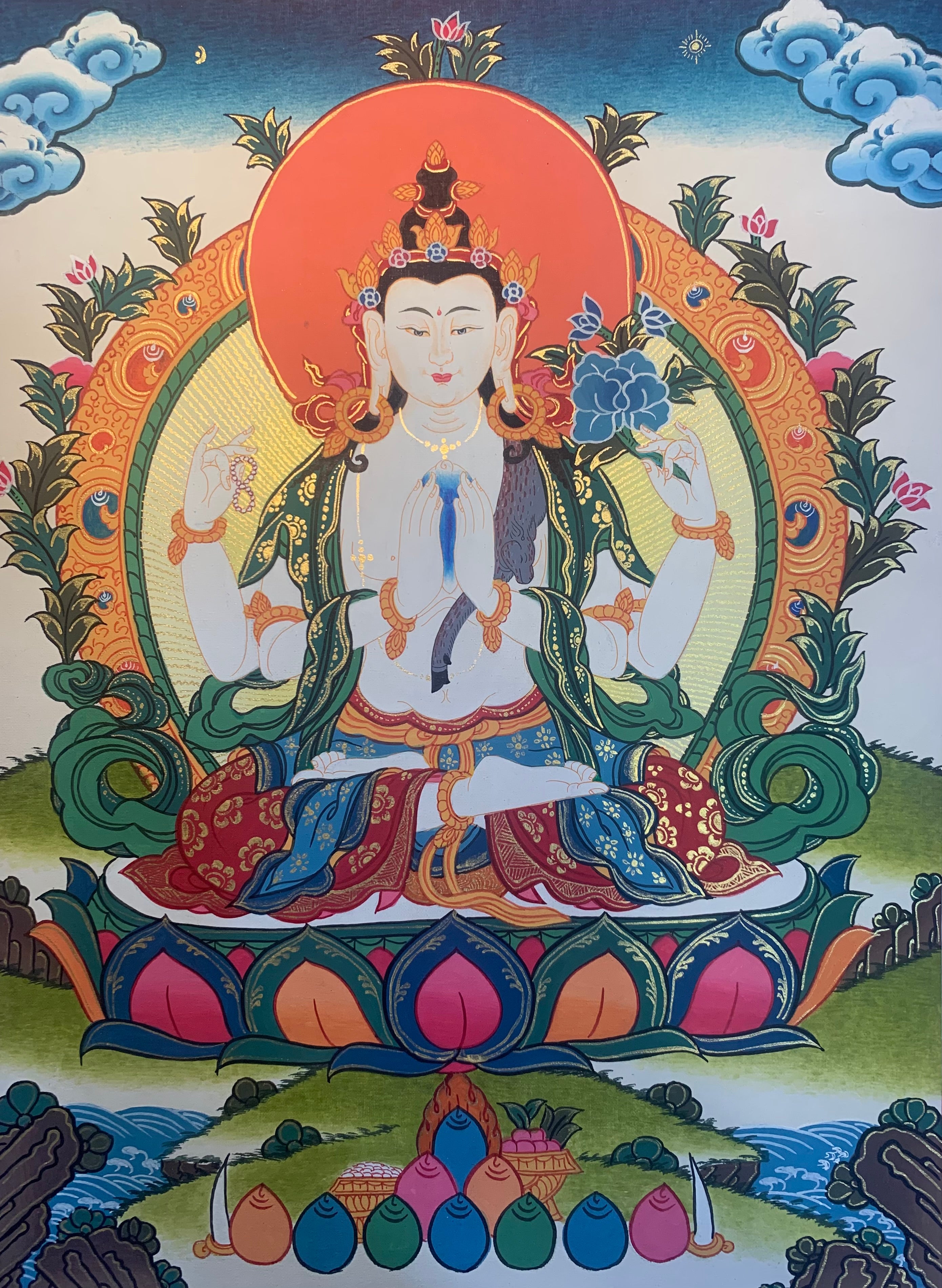 Chenrezig Thangka Painting 40*30