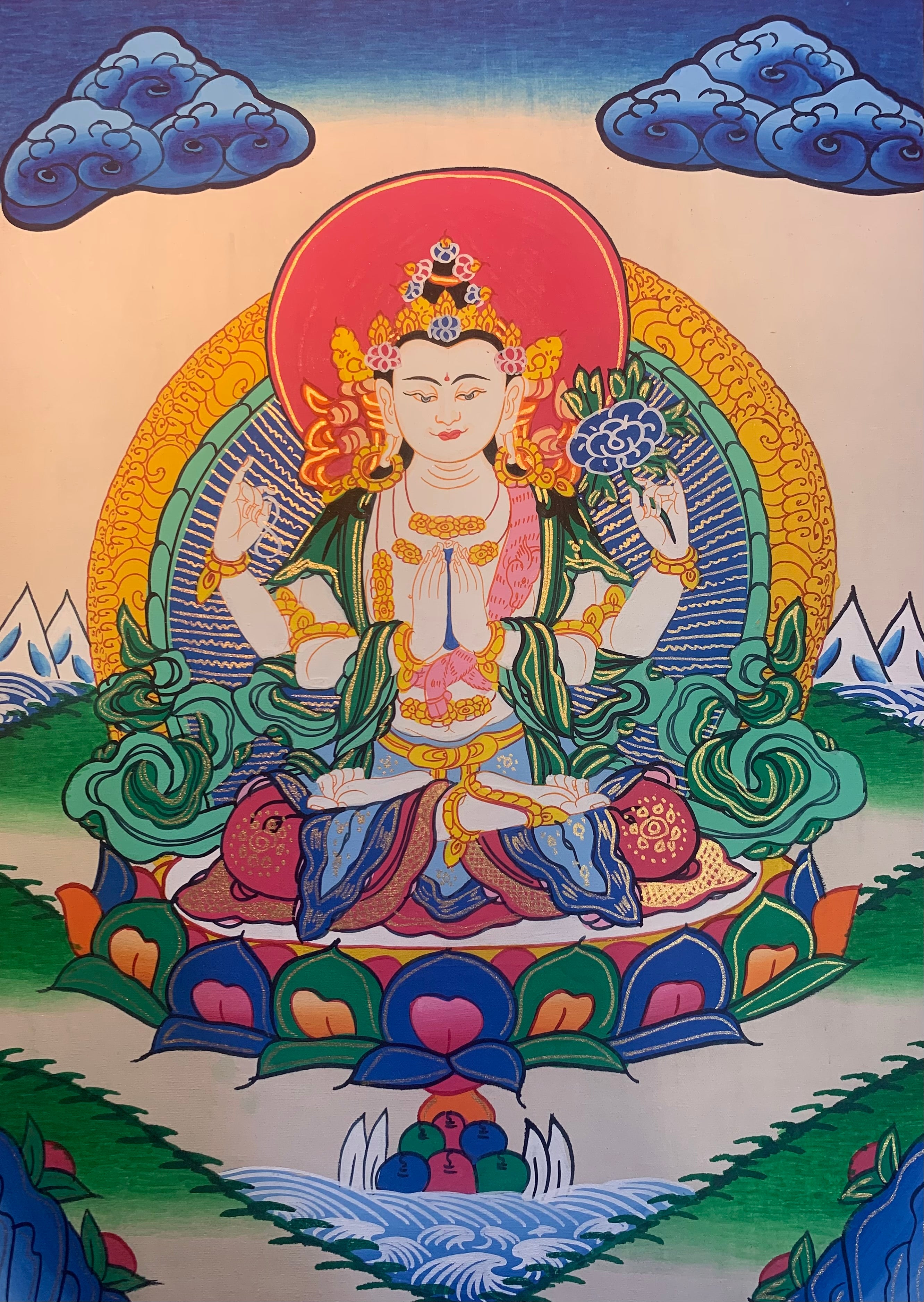 Chenrezig Thangka Painting 40*30