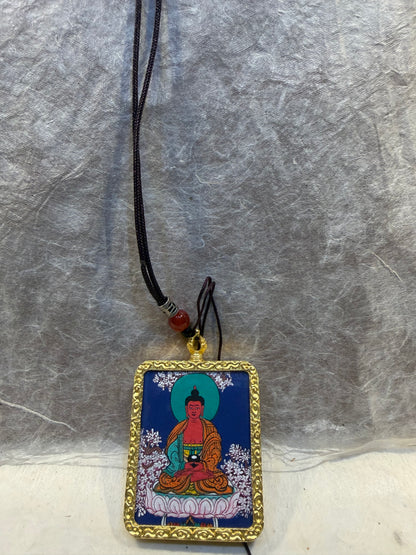 Amitabha Buddha Thangka Locket Necklace