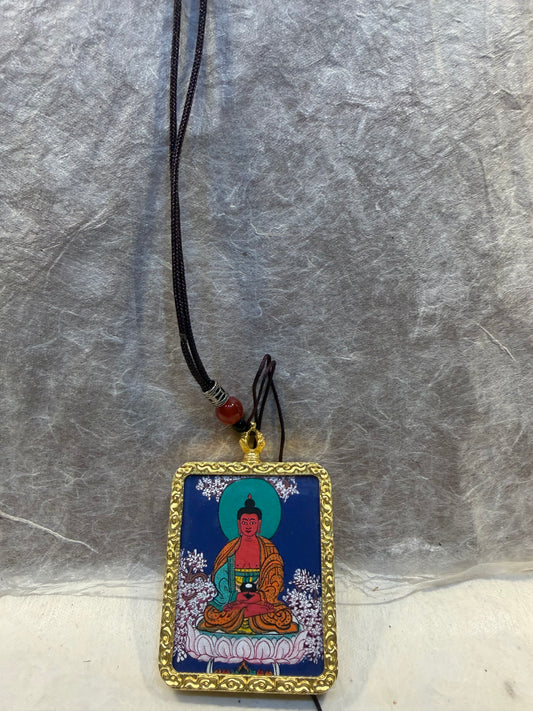 Amitabha Buddha Thangka Locket Necklace
