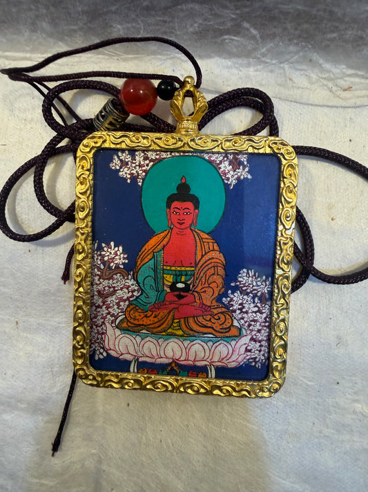Amitabha Buddha Thangka Locket Necklace