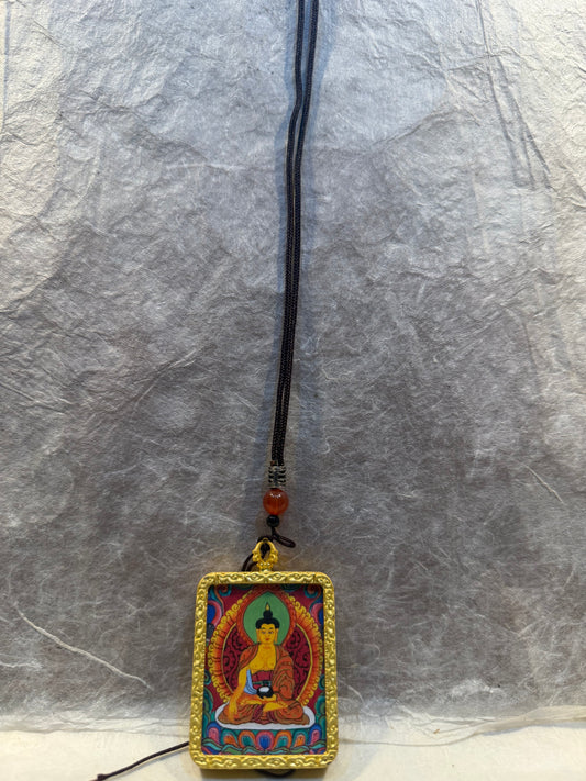 Shakyamuni Buddha Thangka Locket Necklace