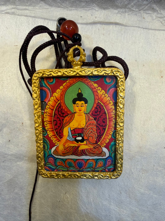 Shakyamuni Buddha Thangka Locket Necklace