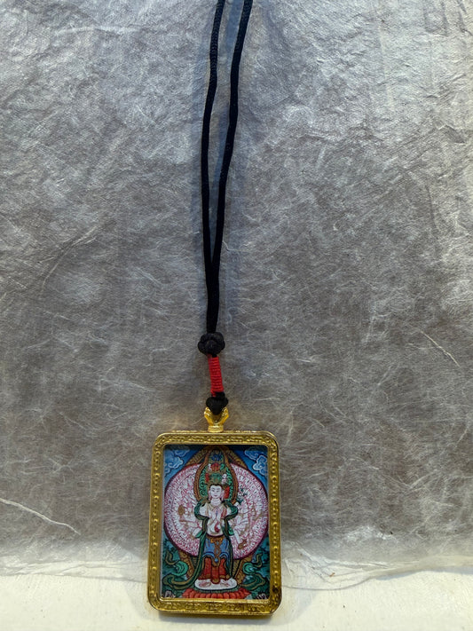 Avalokiteswora Thangka Locket Necklace