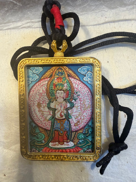 Avalokiteswora Thangka Locket Necklace