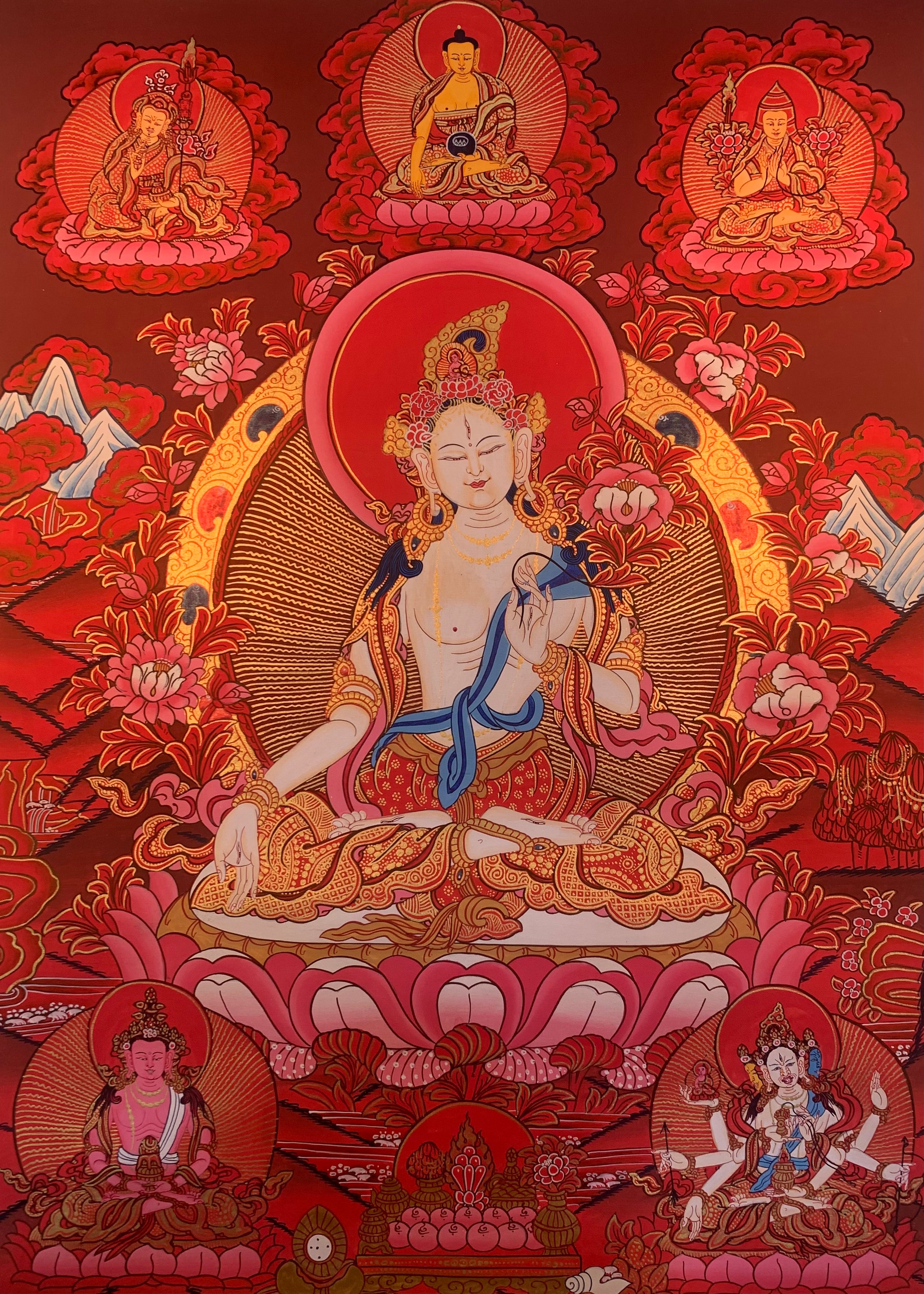 White Tara Thangka Painting 60*45