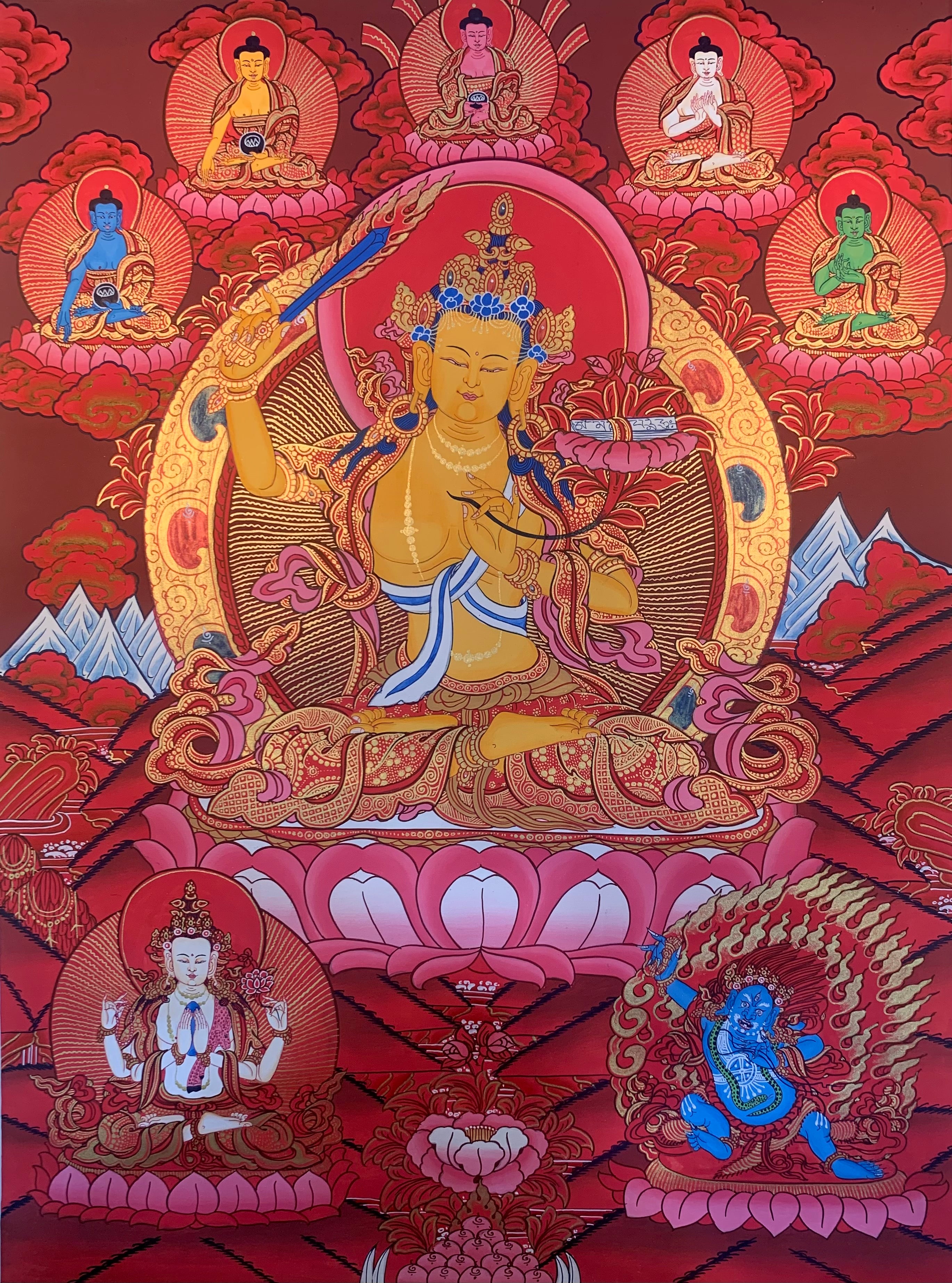 Manjushri Thangka Painting 60*45