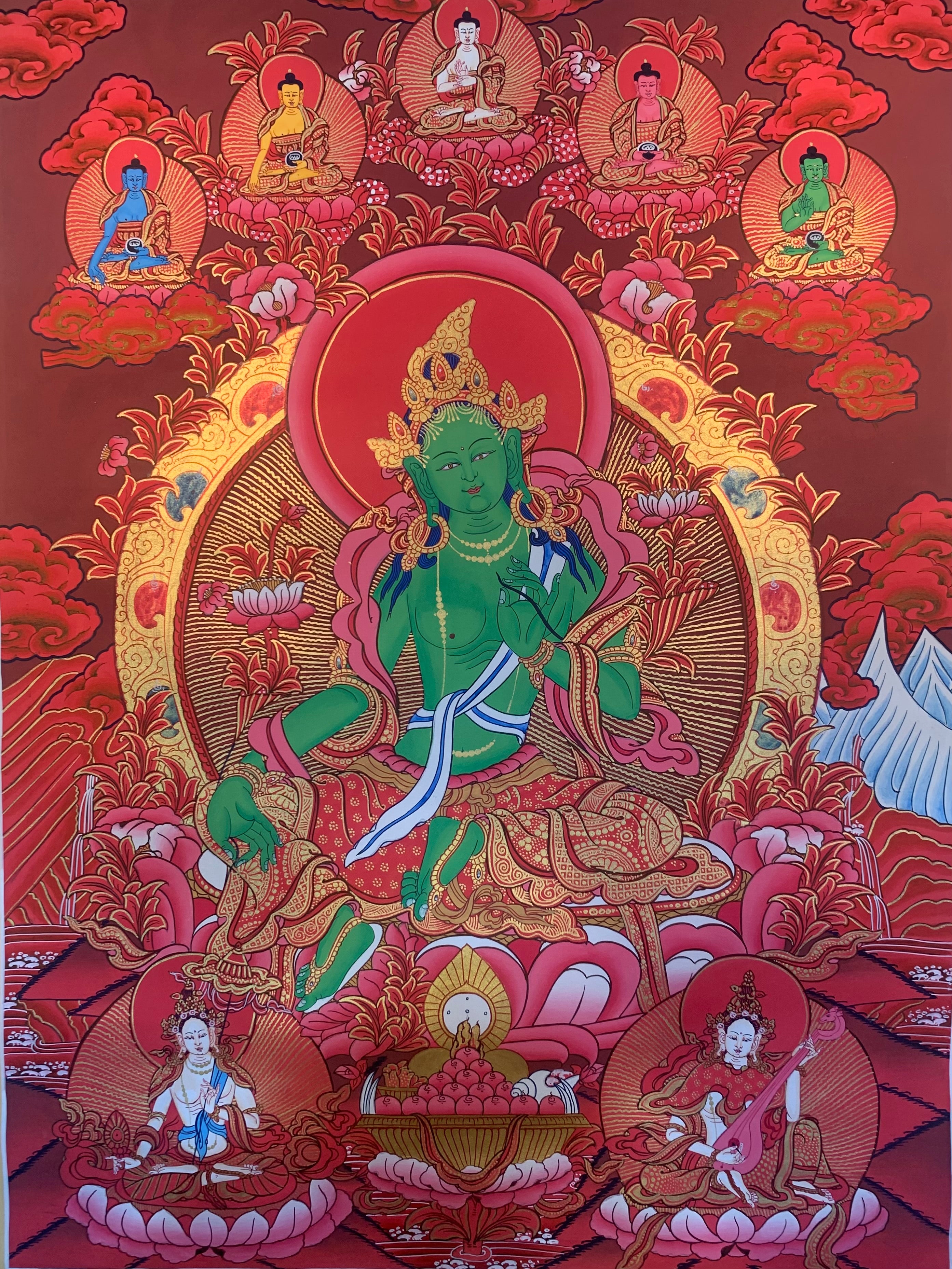 Green Tara Thangka Painting 60*45