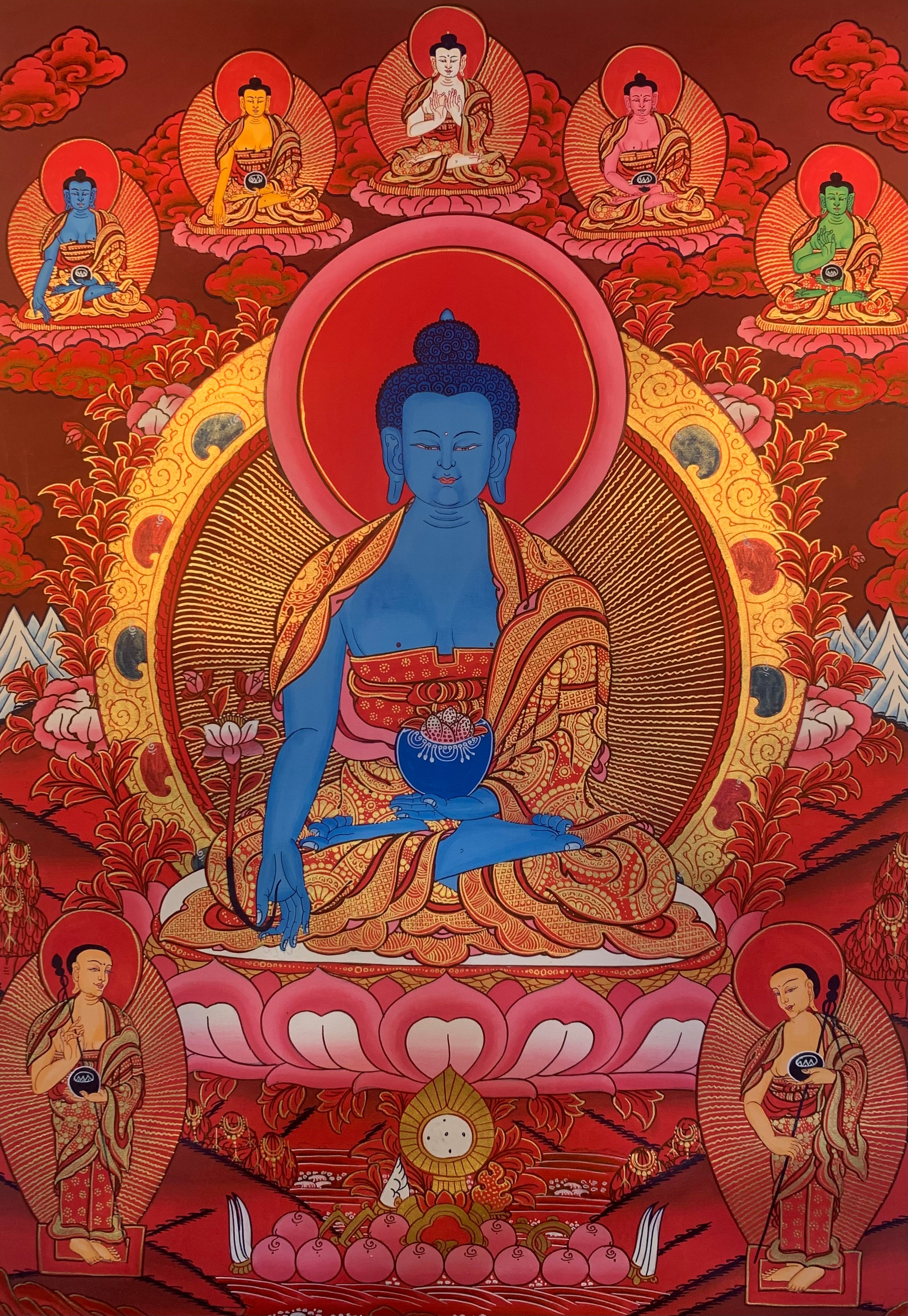 Medicine Buddha Thangka Painting 60*45